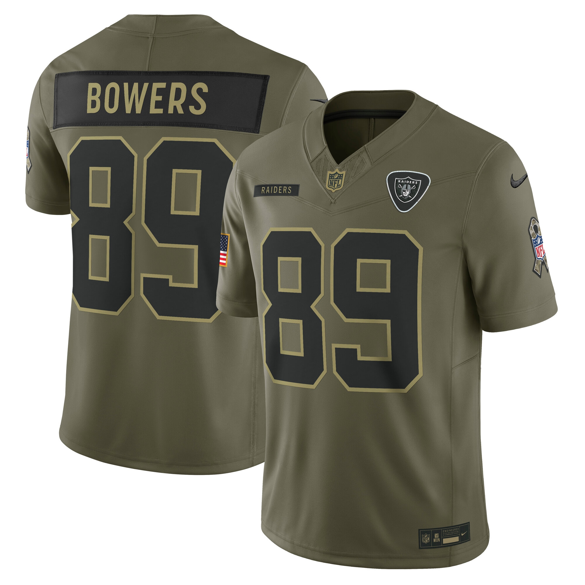 brock bowers las vegas raiders nike 2025 salute to service limited jersey olive clowdercats bdgxw.jpg