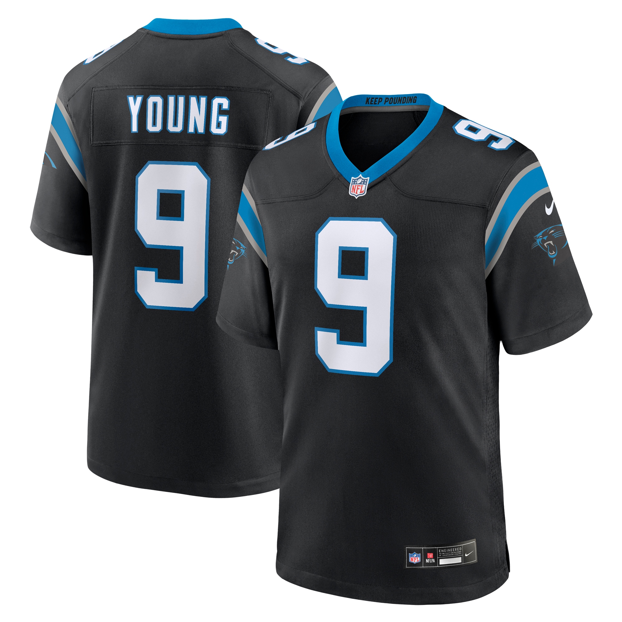 bryce young carolina panthers nike team game jersey black clowdercats sc7id.jpg