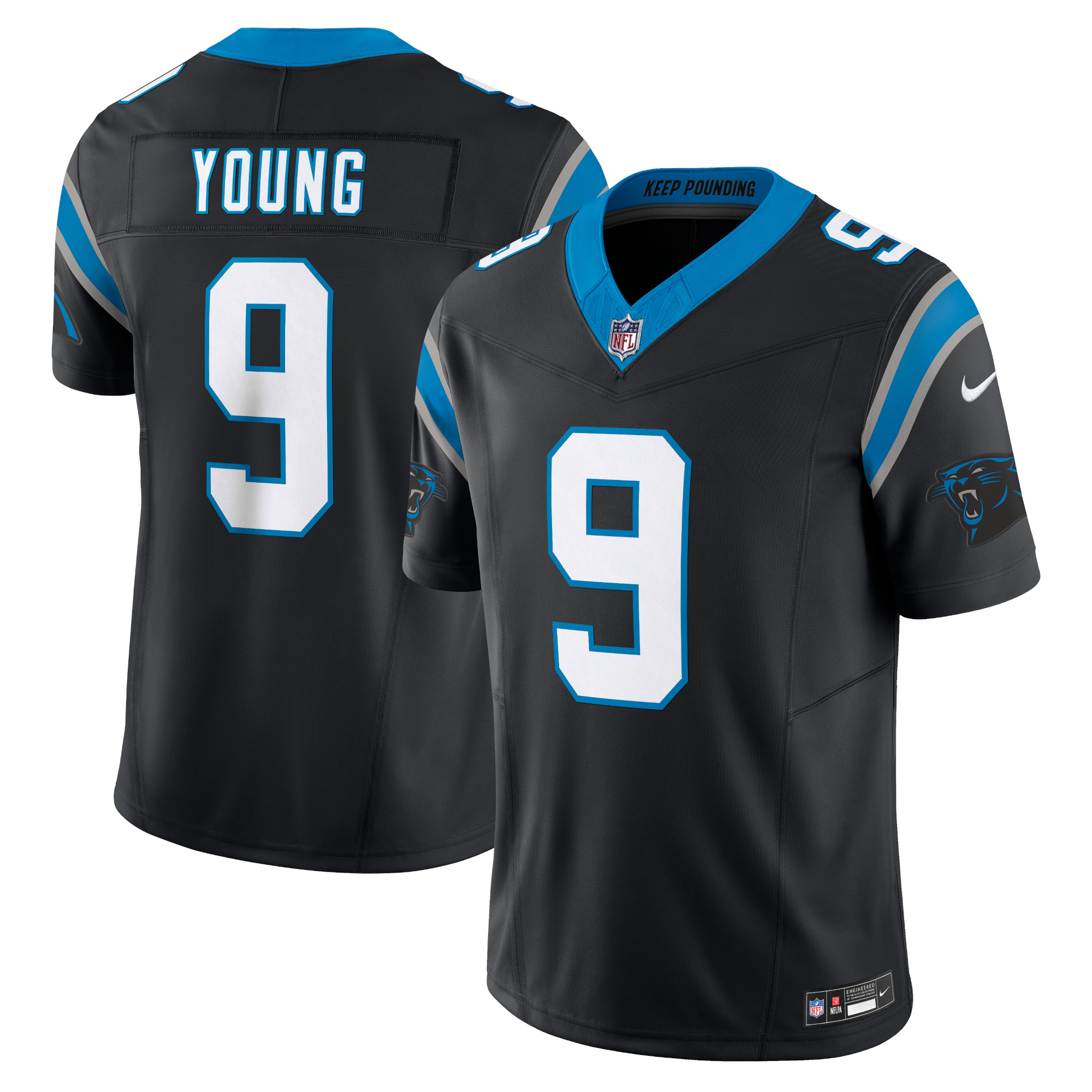 bryce young carolina panthers nike vapor fuse limited jersey black clowdercats xfrfl.jpg