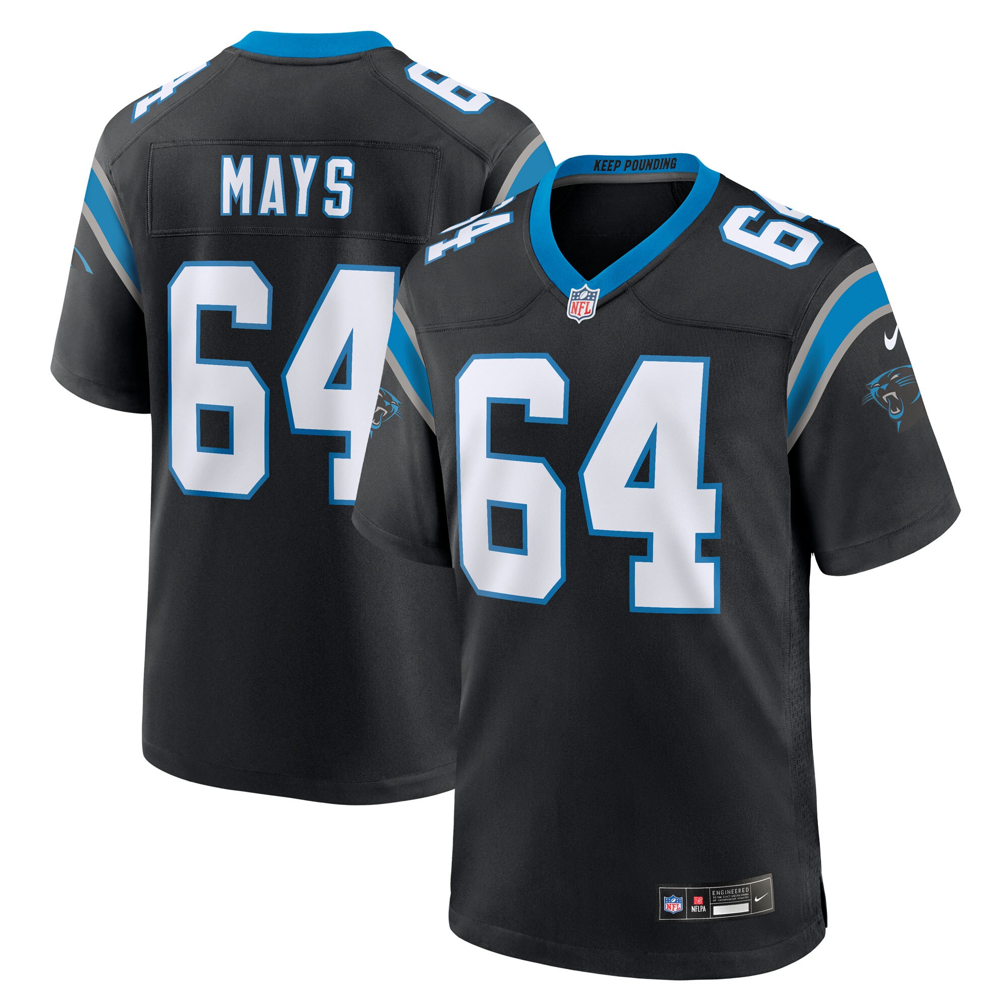 cade mays carolina panthers nike team game jersey black clowdercats szoom.jpg