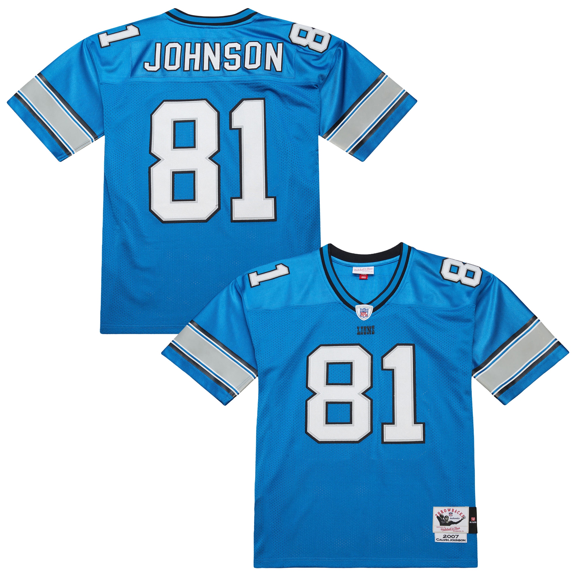 calvin johnson detroit lions mitchell ness 2007 authentic throwback retired player jersey blue clowdercats szf7i.jpg