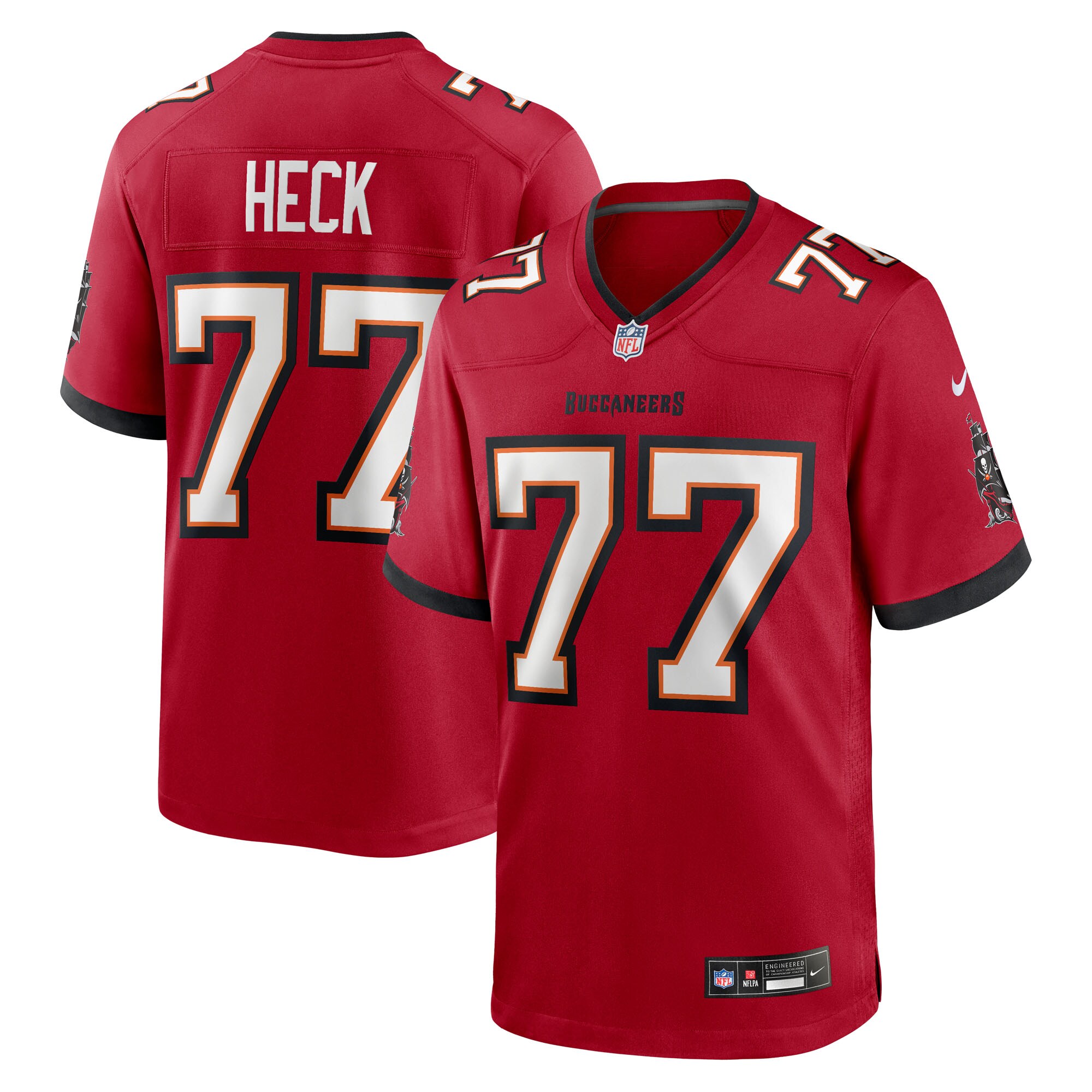 charlie heck tampa bay buccaneers nike team game jersey red clowdercats icjgt.jpg