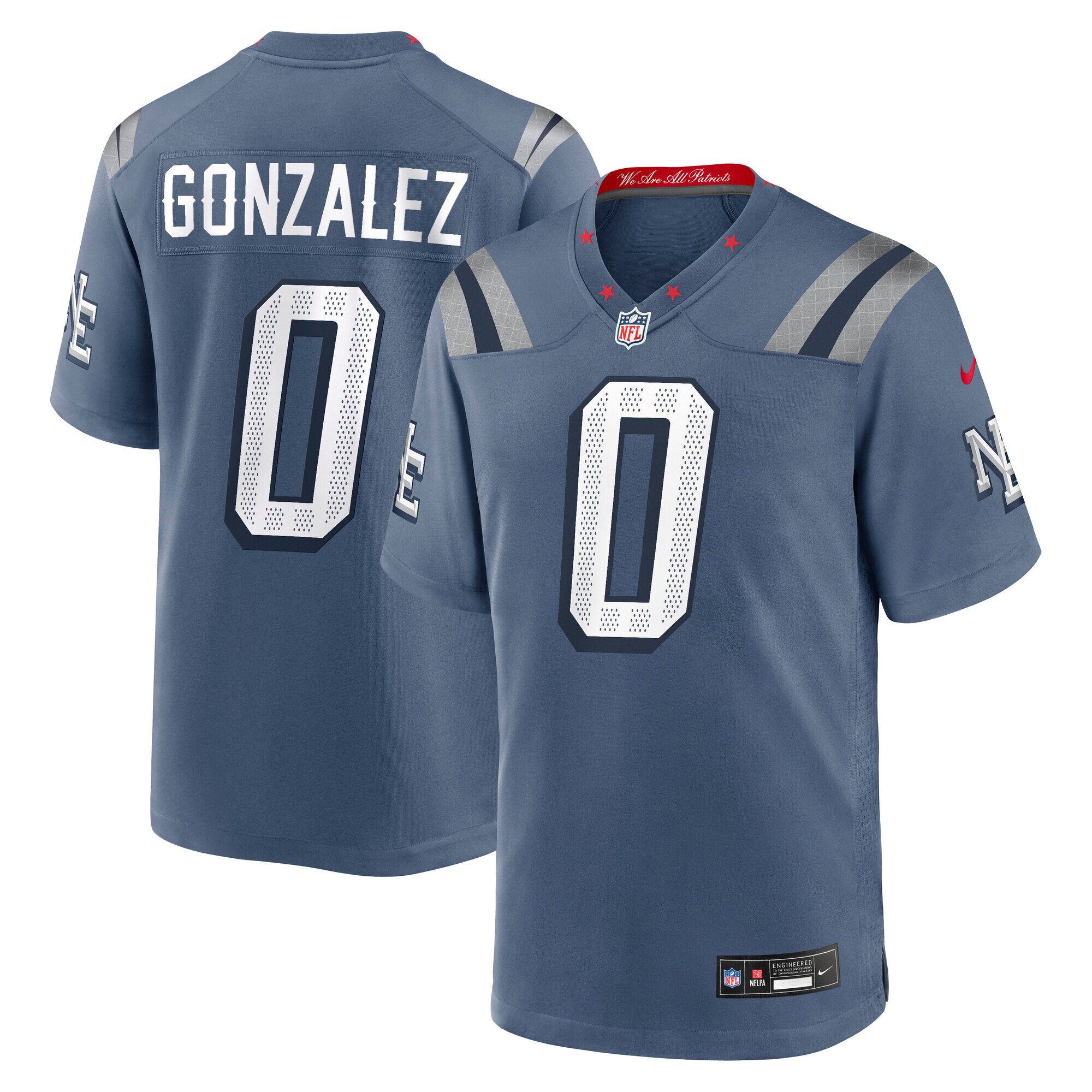 christian gonzalez new england patriots nike 2025 rivalries collection game jersey storm blue clowdercats tvygt.jpg