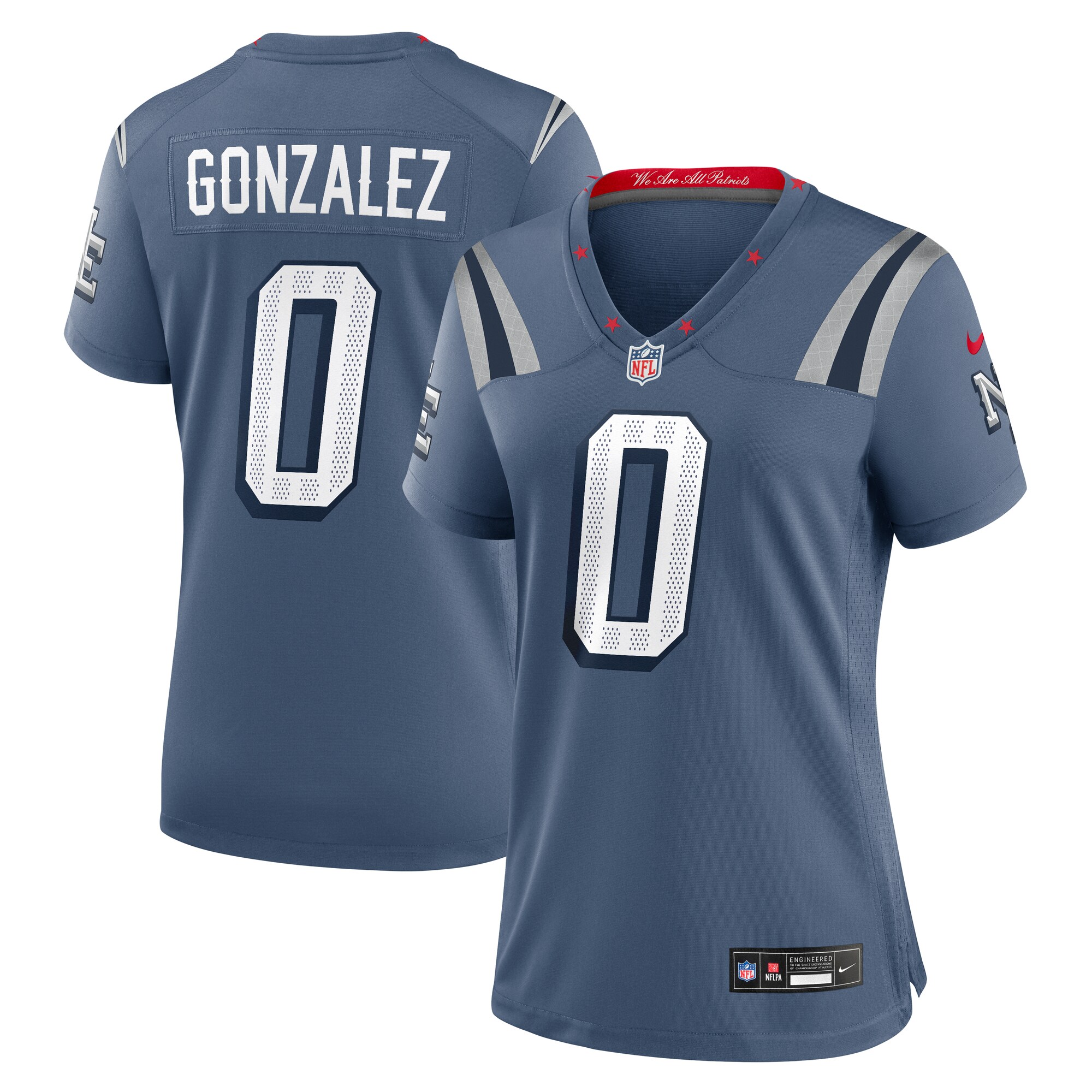 christian gonzalez new england patriots nike womens 2025 rivalries collection game jersey storm blue clowdercats d2s4h.jpg