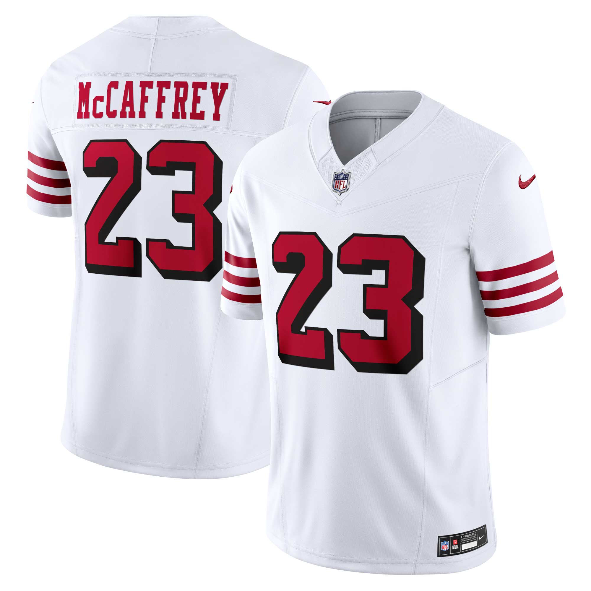 christian mccaffrey san francisco 49ers nike vapor fuse limited 2nd alternate jersey white clowdercats rl3jf.jpg