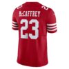 christian mccaffrey san francisco 49ers nike vapor fuse limited jersey scarlet clowdercats hhxrz.jpg