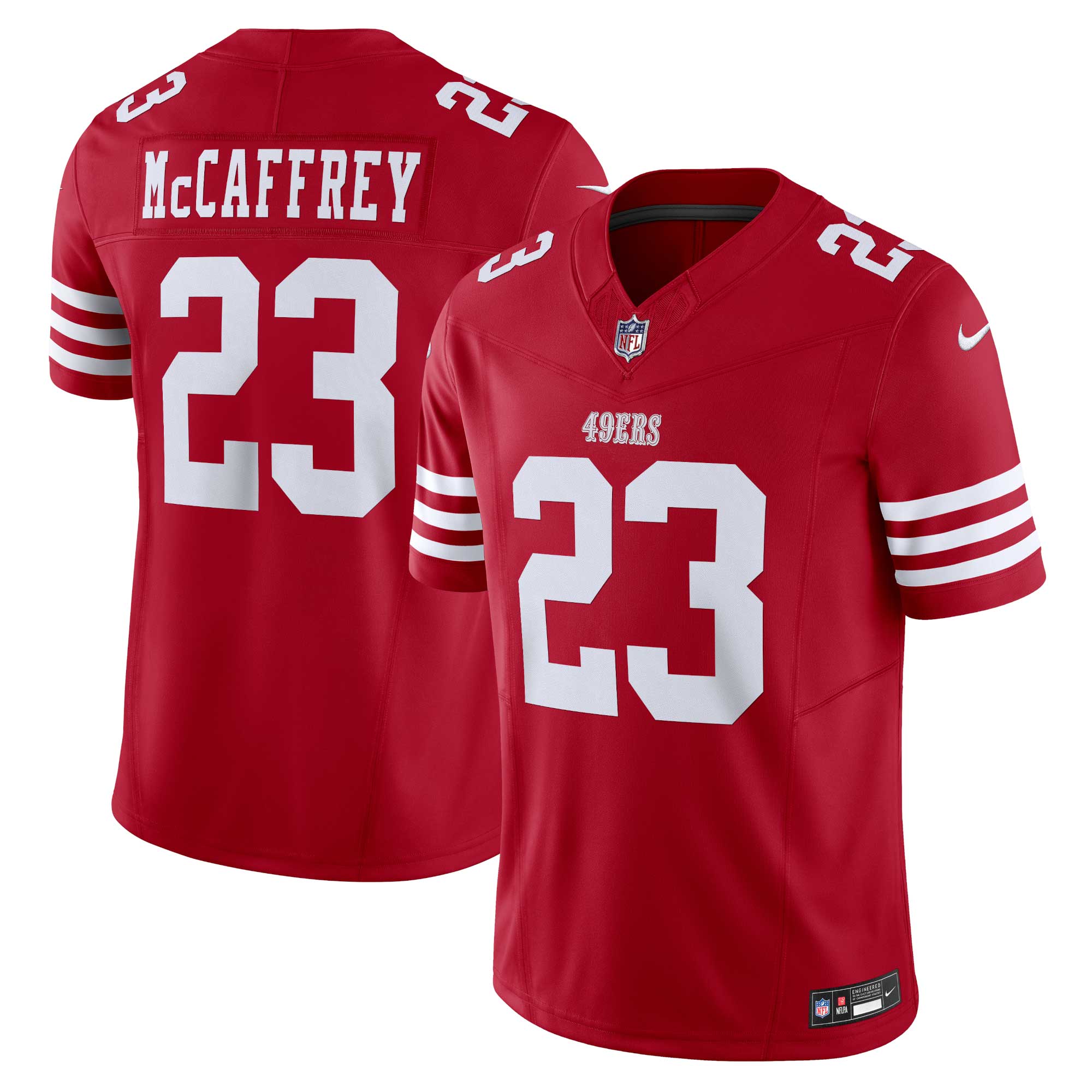 christian mccaffrey san francisco 49ers nike vapor fuse limited jersey scarlet clowdercats lwqwp.jpg