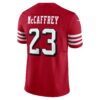 christian mccaffrey san francisco 49ers nike vapor fuse limited jersey scarlet clowdercats ublv1.jpg