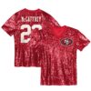 christian mccaffrey san francisco 49ers womens player name number v neck fashion jersey scarlet clowdercats pt328.jpg
