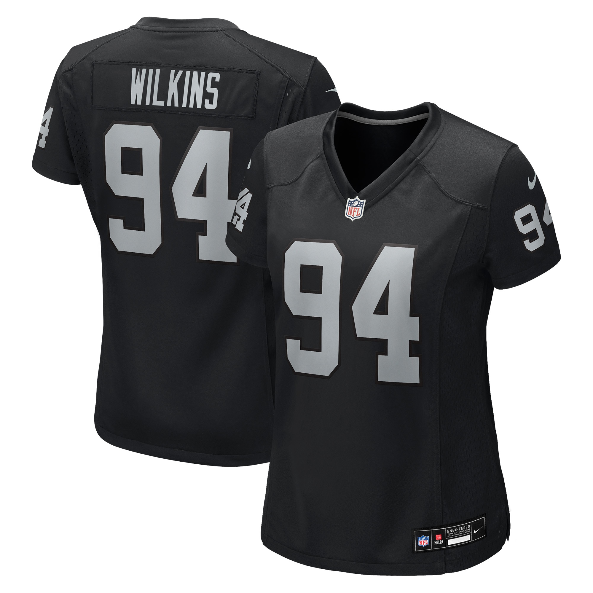christian wilkins las vegas raiders nike womens team game jersey black clowdercats utkle.jpg