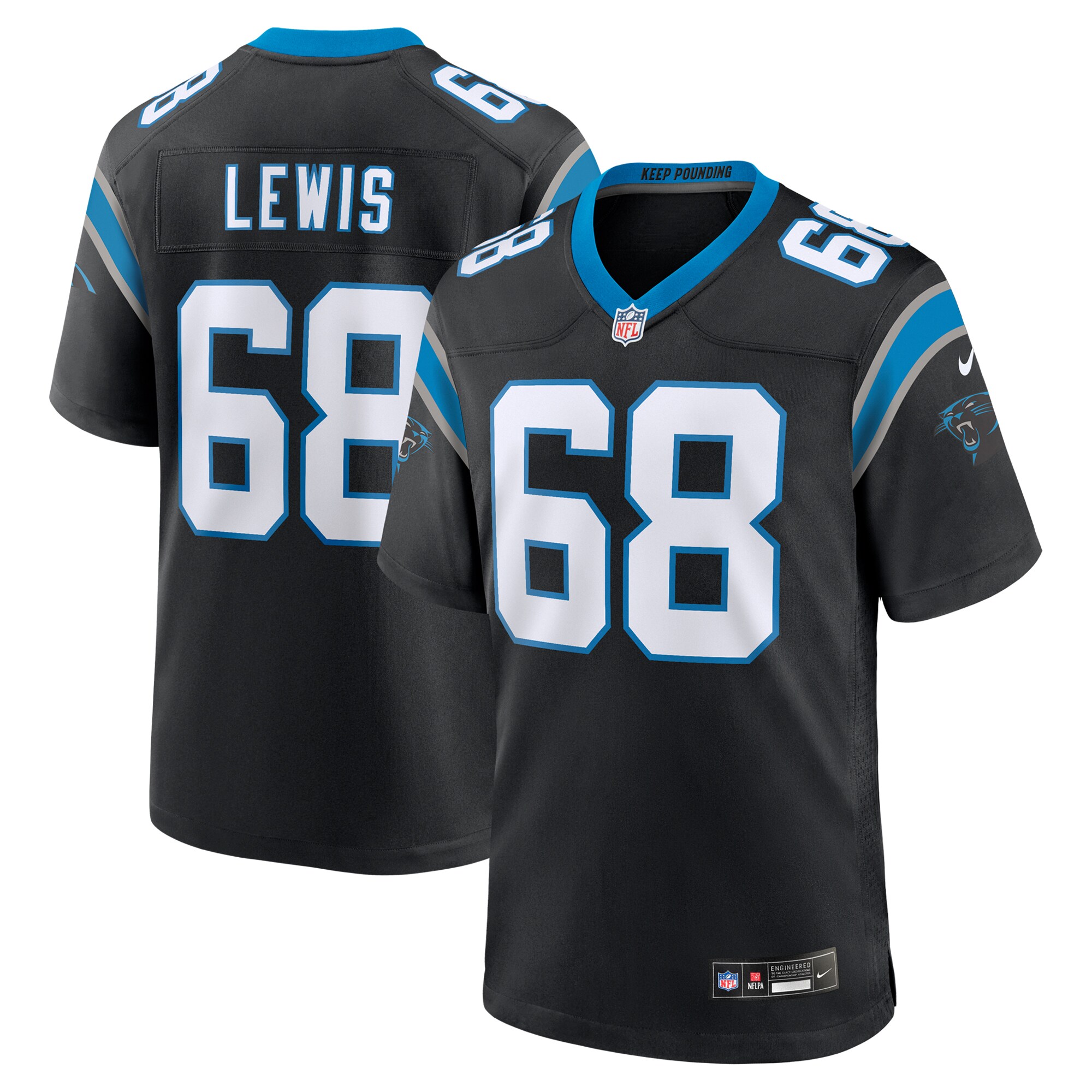 damien lewis carolina panthers nike game jersey black clowdercats u52sc.jpg