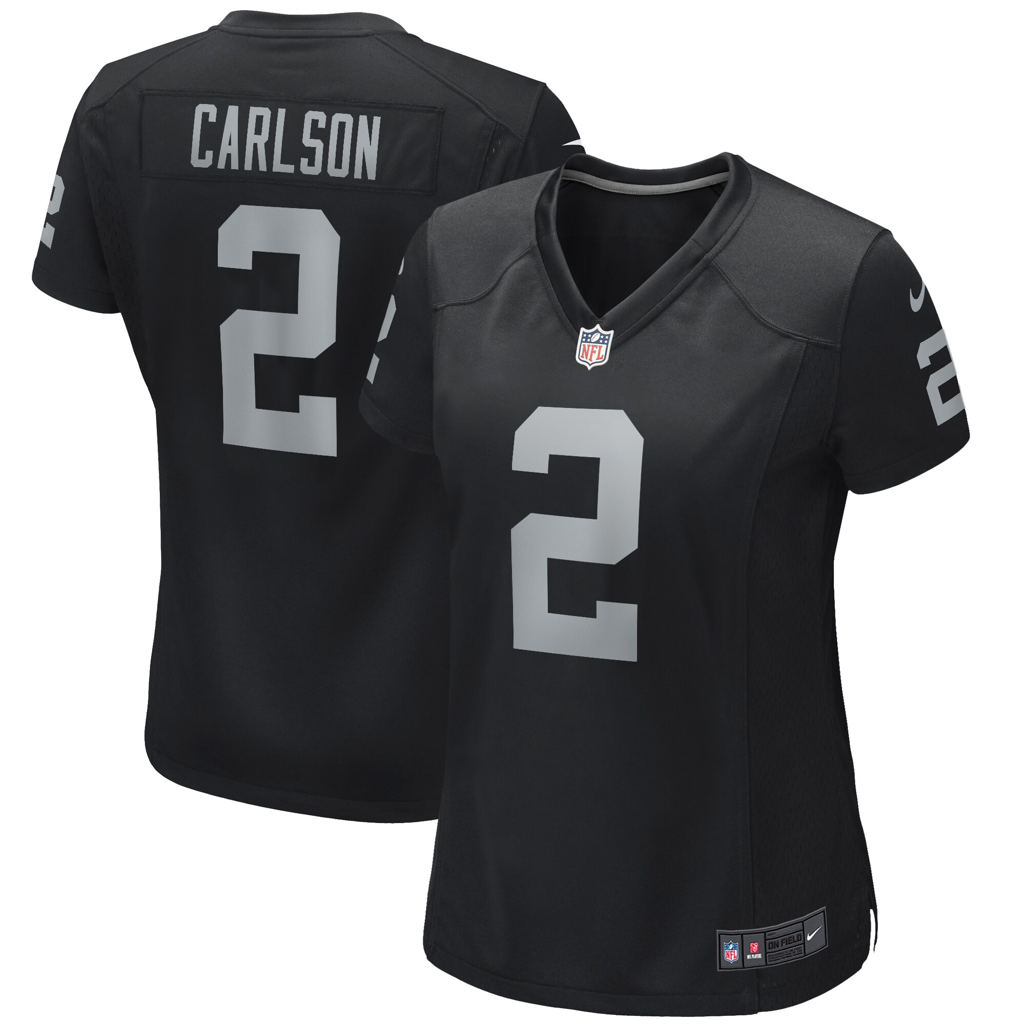 daniel carlson las vegas raiders nike womens player game jersey black clowdercats cwbwf.jpg