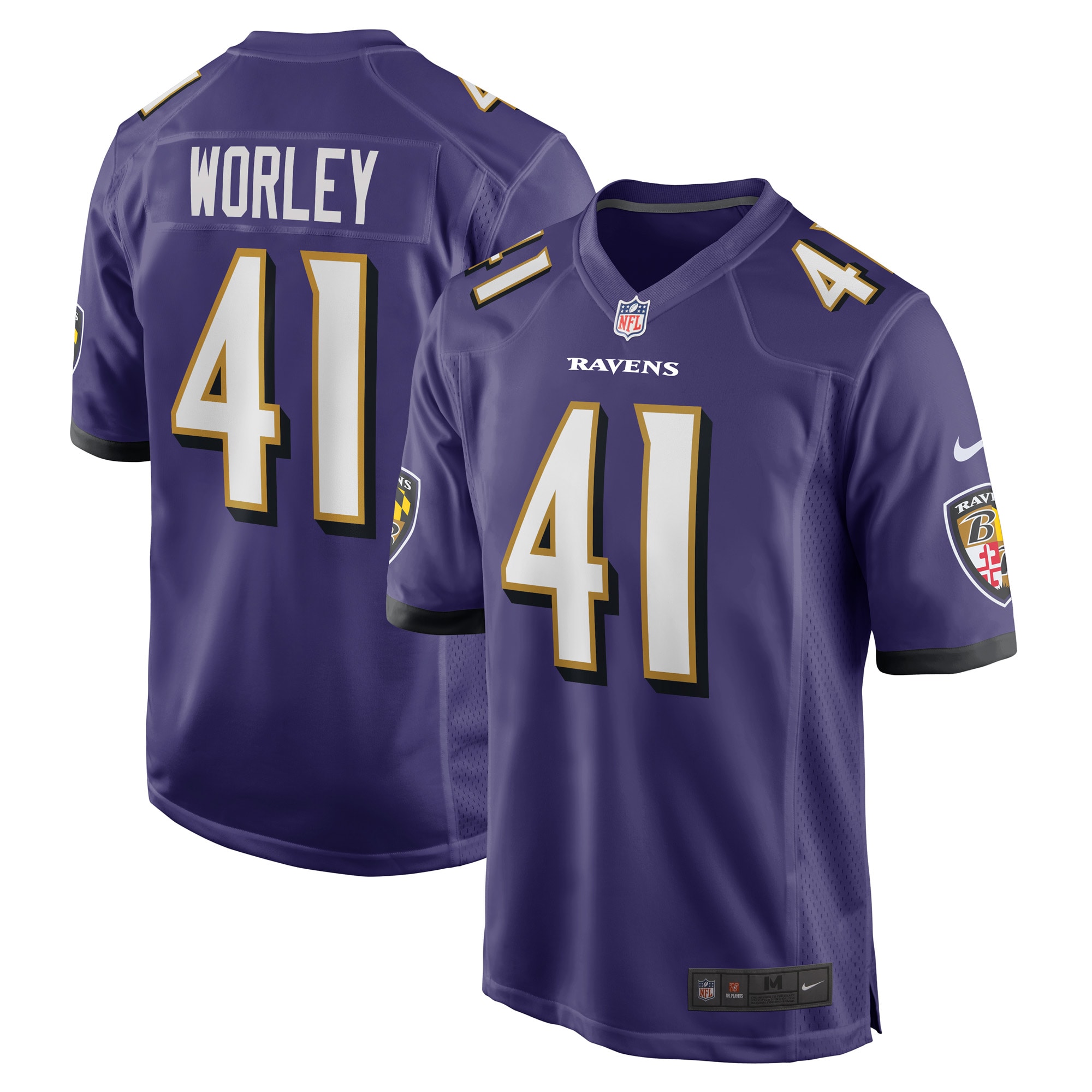 daryl worley baltimore ravens nike game player jersey purple clowdercats qzins.jpg