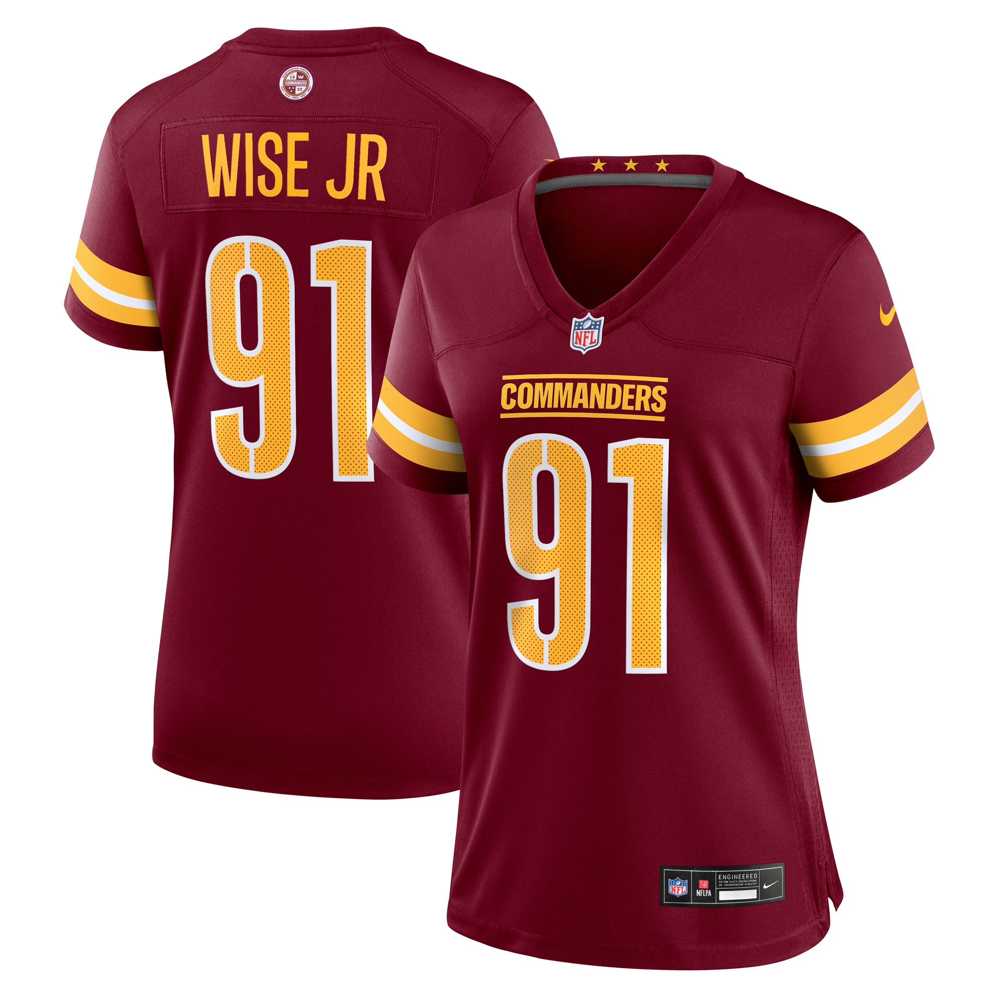 deatrich wise jr washington commanders nike womens team game jersey burgundy clowdercats zth8z.jpg
