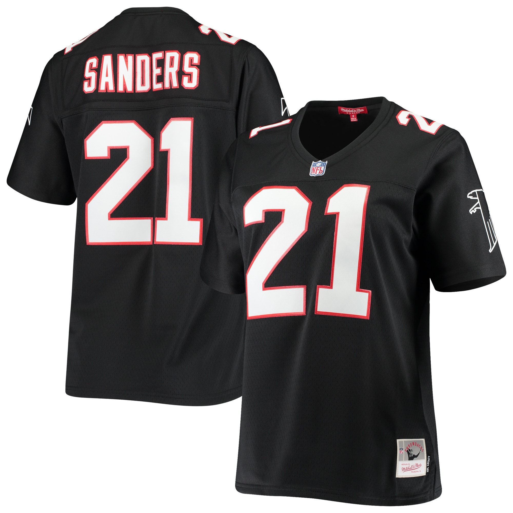 deion sanders atlanta falcons mitchell ness womens legacy replica team jersey black clowdercats zm6dy.jpg