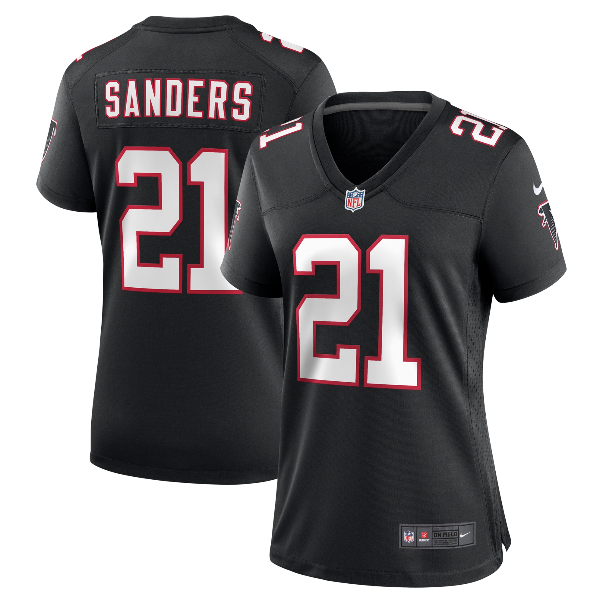 deion sanders atlanta falcons nike womens alternate retired player game jersey black clowdercats zdd0w.jpg