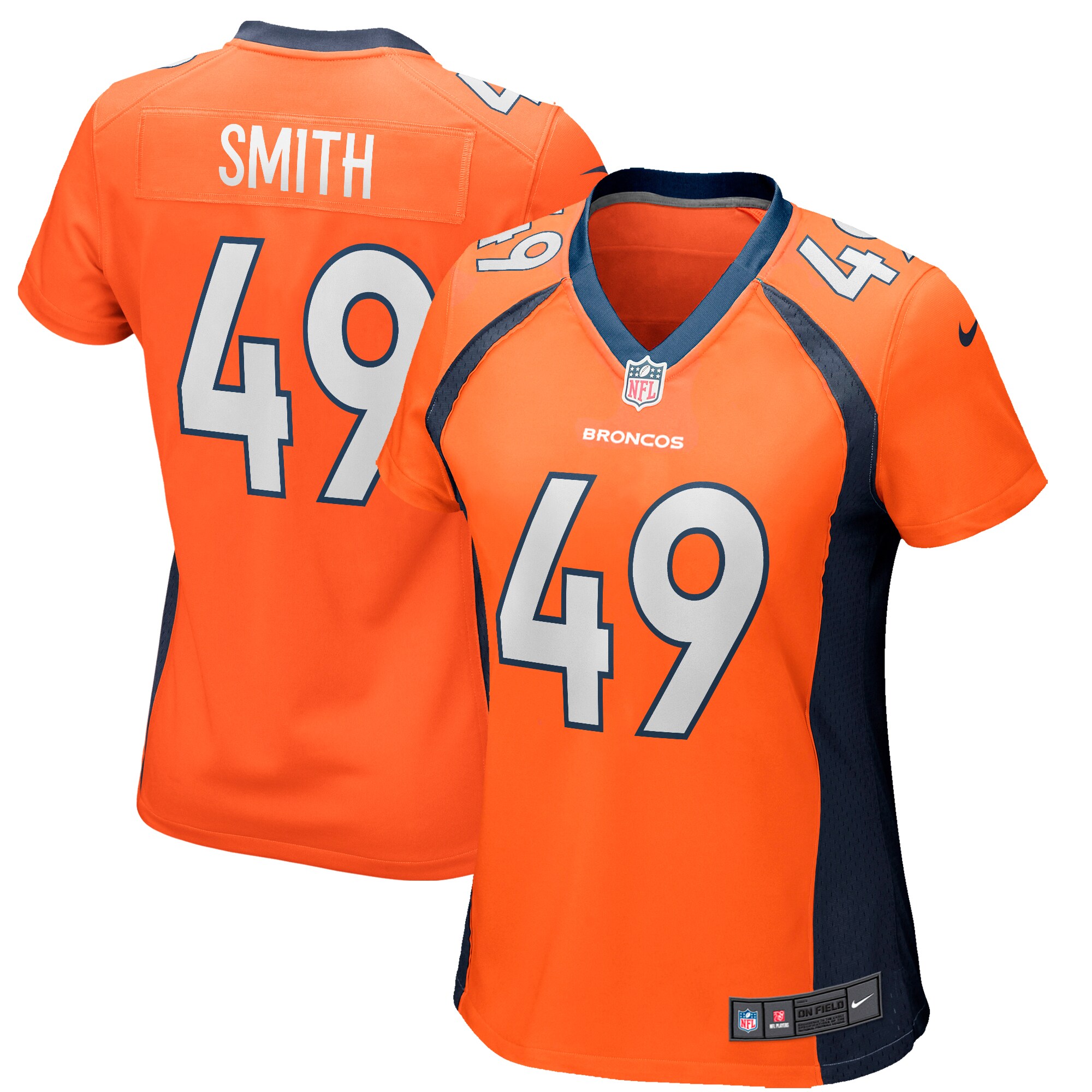 dennis smith denver broncos nike womens game retired player jersey orange clowdercats tdmvt.jpg