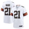 denzel ward cleveland browns nike game jersey white clowdercats dnckk.jpg
