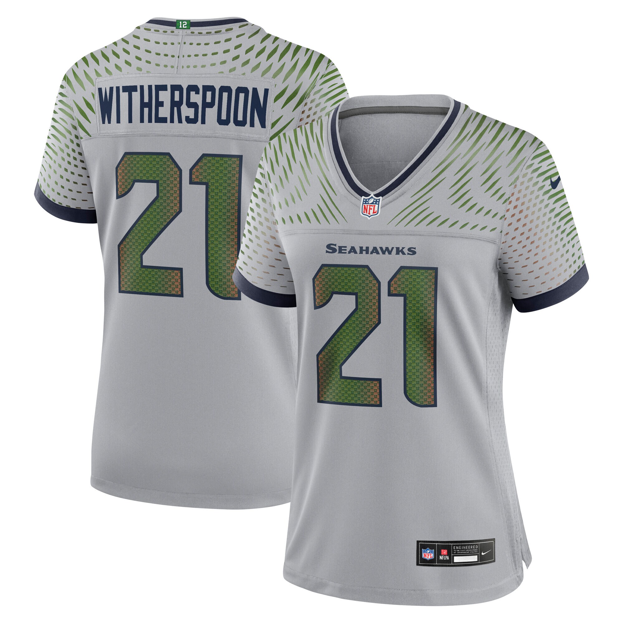 devon witherspoon seattle seahawks nike womens 2025 rivalries collection game jersey wolf gray clowdercats krp1j.jpg