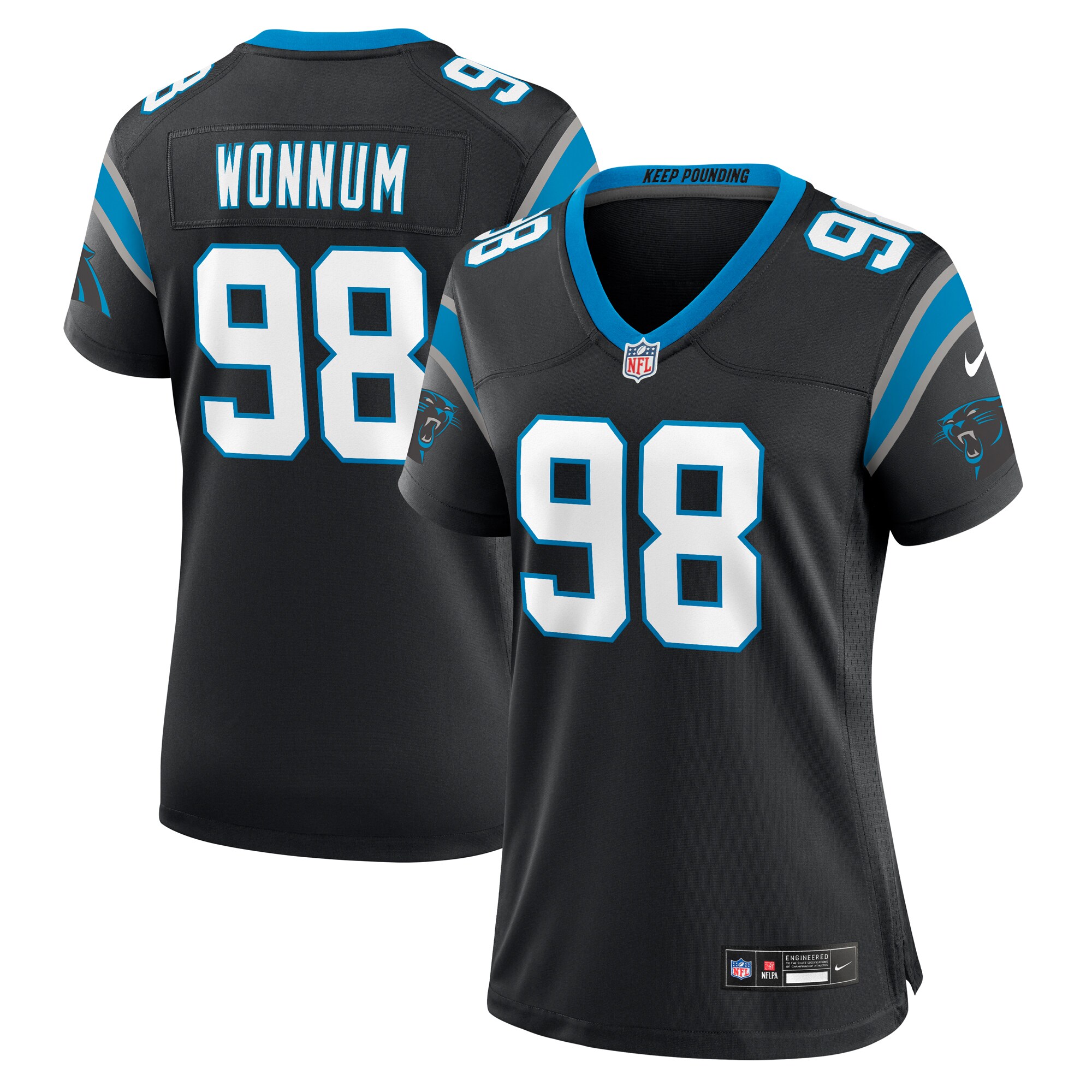 dj wonnum carolina panthers nike womens game jersey black clowdercats jgrhz.jpg