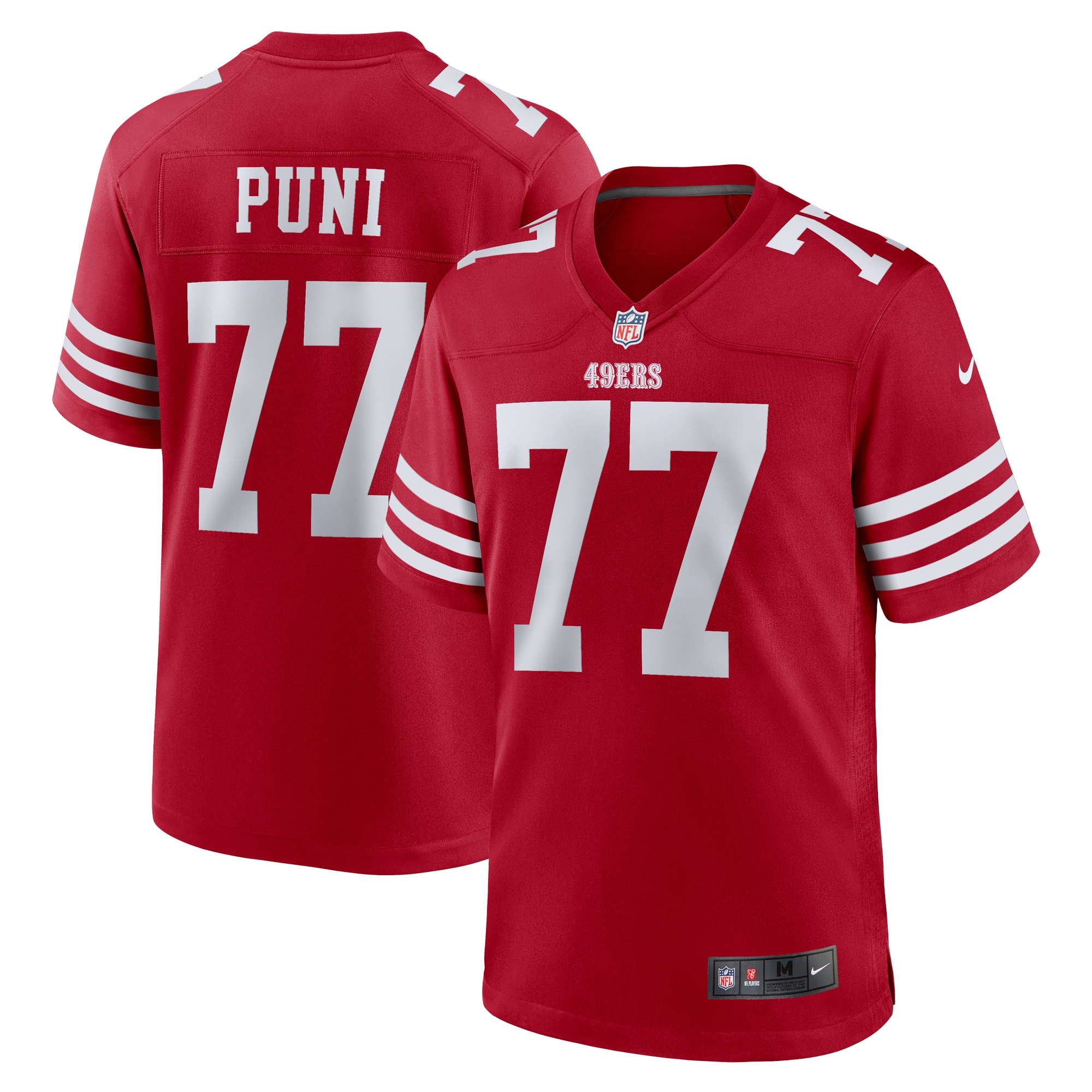 dominick puni san francisco 49ers nike team game jersey scarlet clowdercats ljaii.jpg