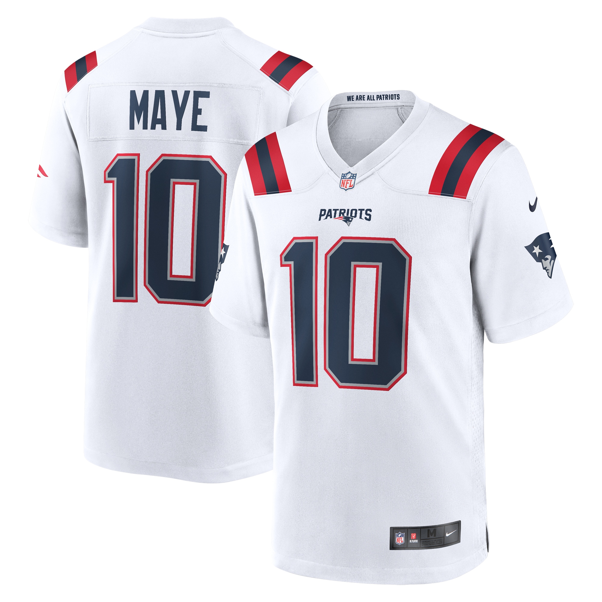 drake maye new england patriots nike player game jersey white clowdercats 3swq9.jpg