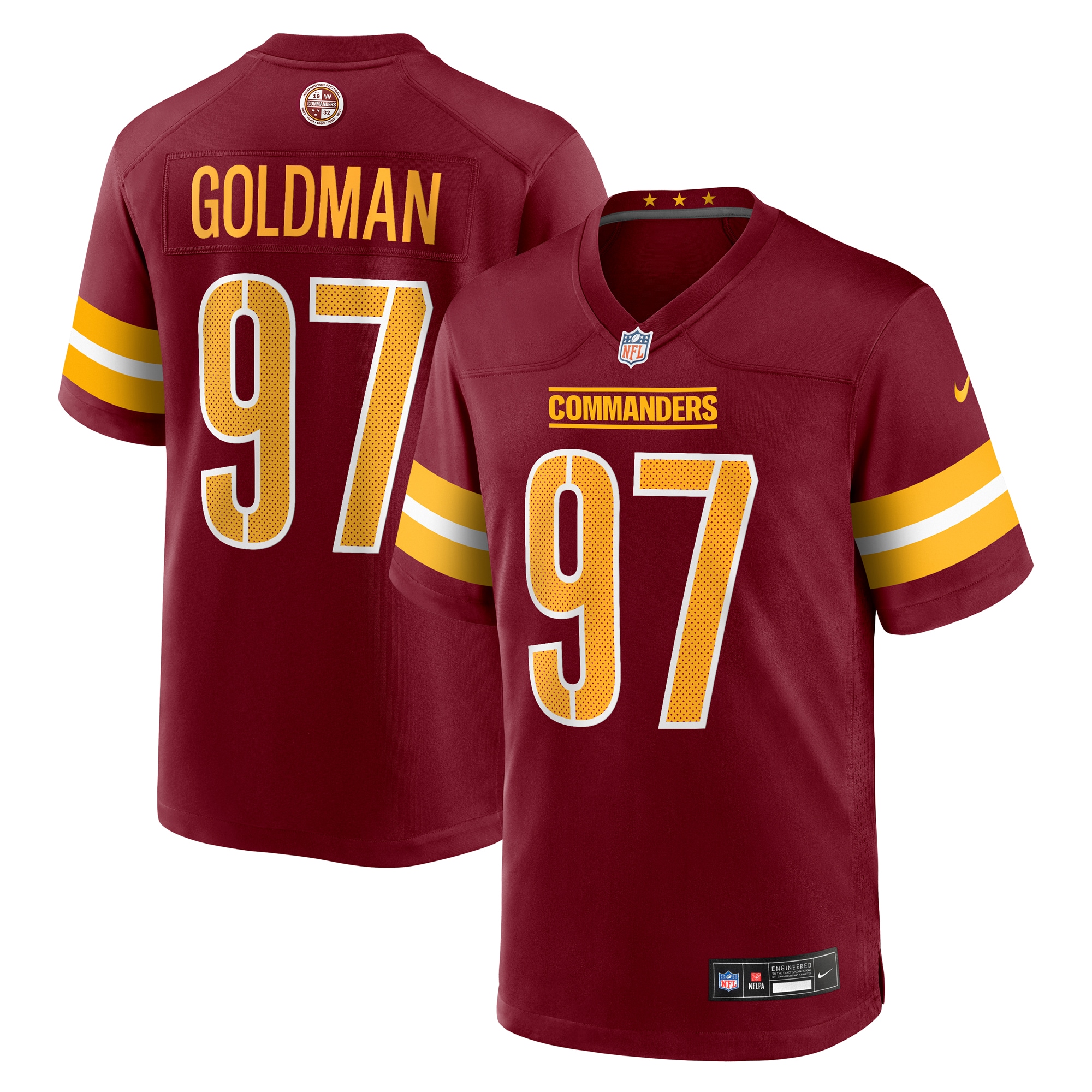 eddie goldman washington commanders nike team game jersey burgundy clowdercats tf0j7.jpg