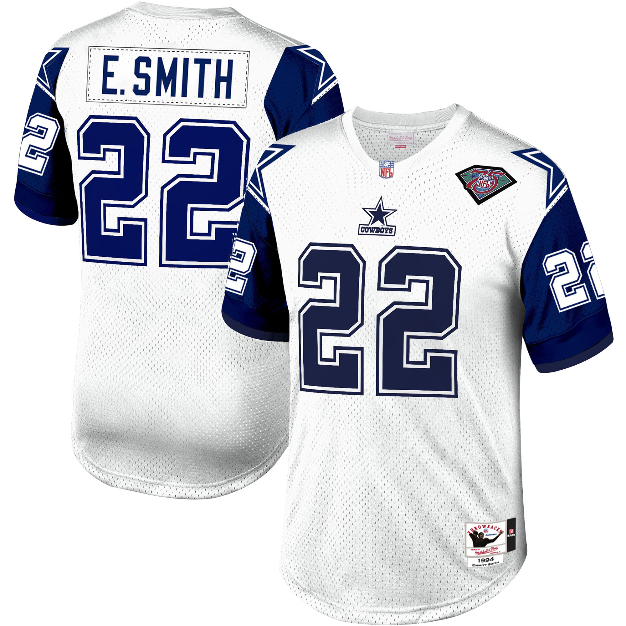 emmitt smith dallas cowboys 1996 mitchell ness authentic throwback retired player jersey white clowdercats mdyx4.jpg