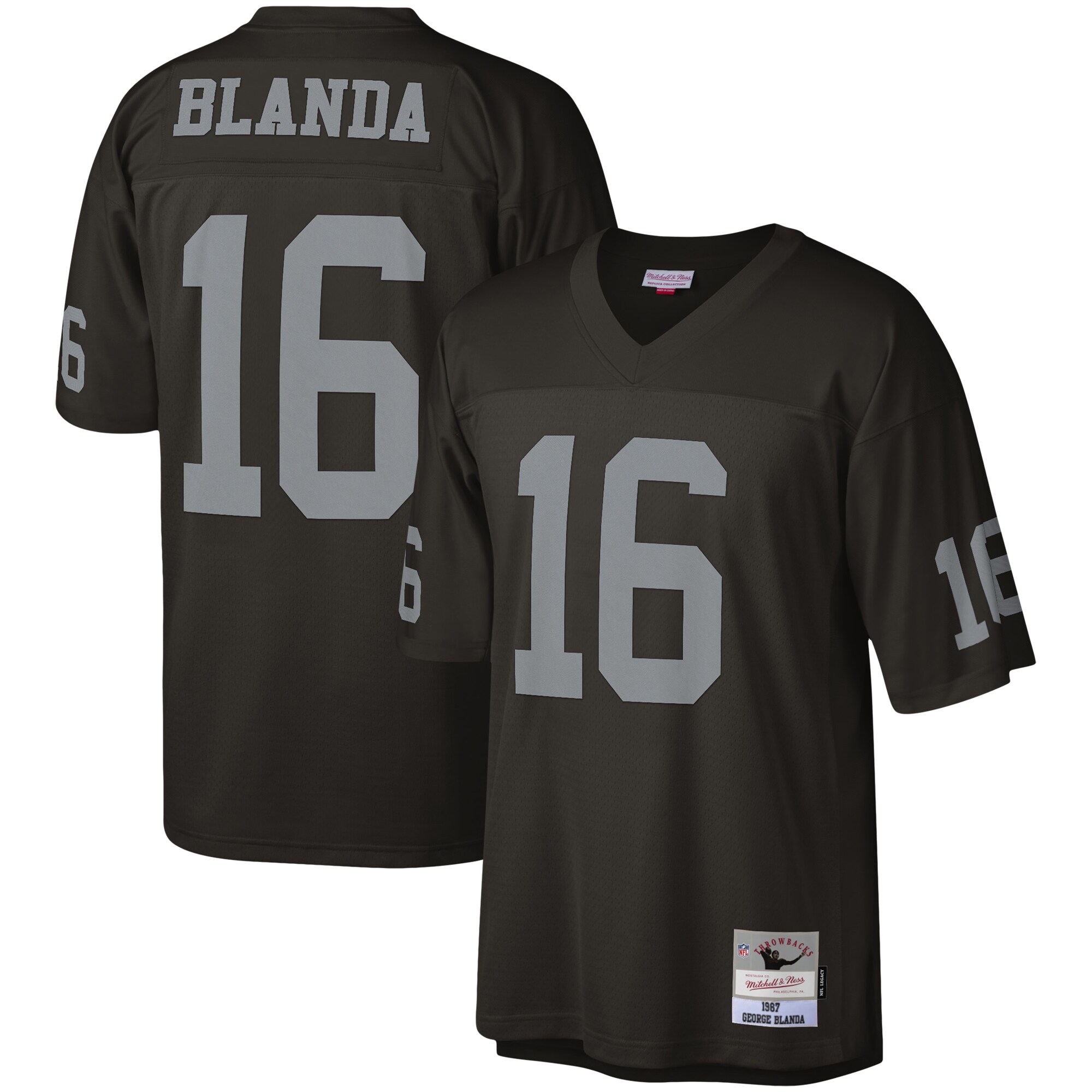 george blanda las vegas raiders mitchell ness legacy replica jersey black clowdercats ad7qa.jpg