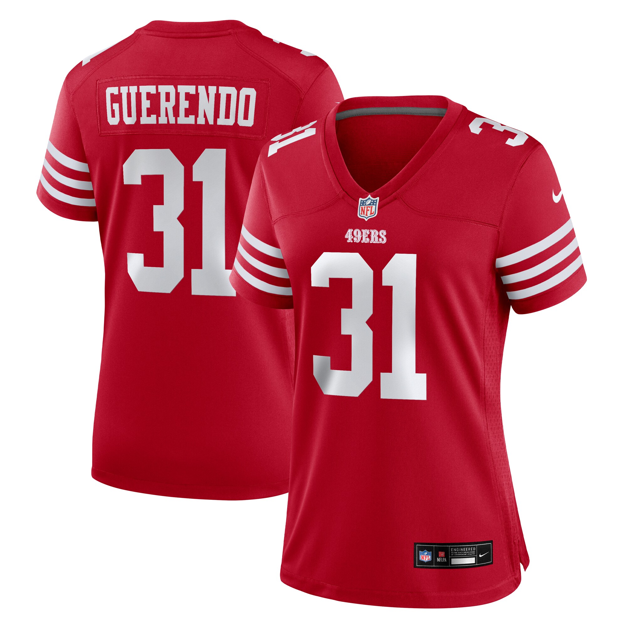 isaac guerendo san francisco 49ers nike womens team game jersey scarlet clowdercats zgtku.jpg