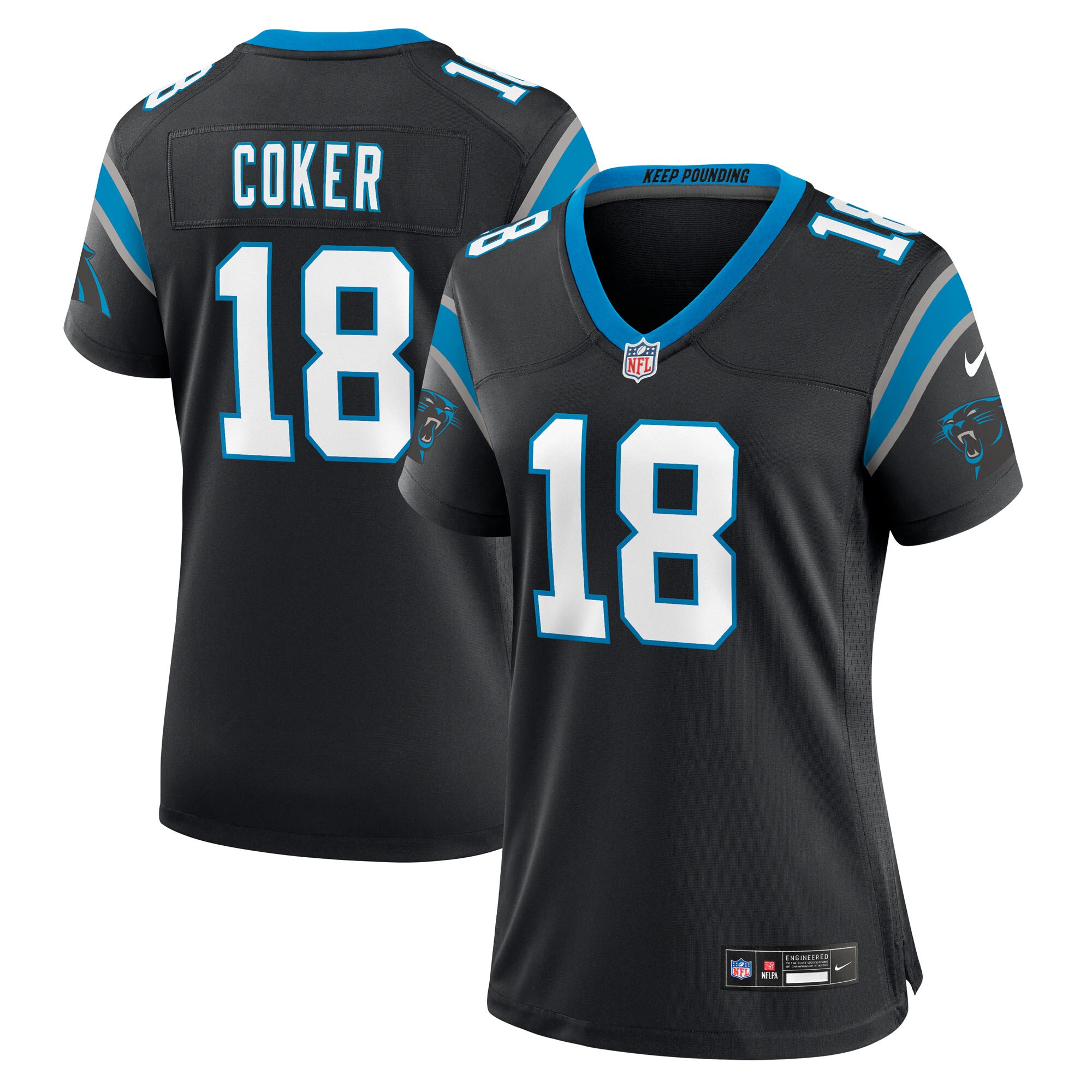 jalen coker carolina panthers nike womens team game jersey black clowdercats midkk.jpg