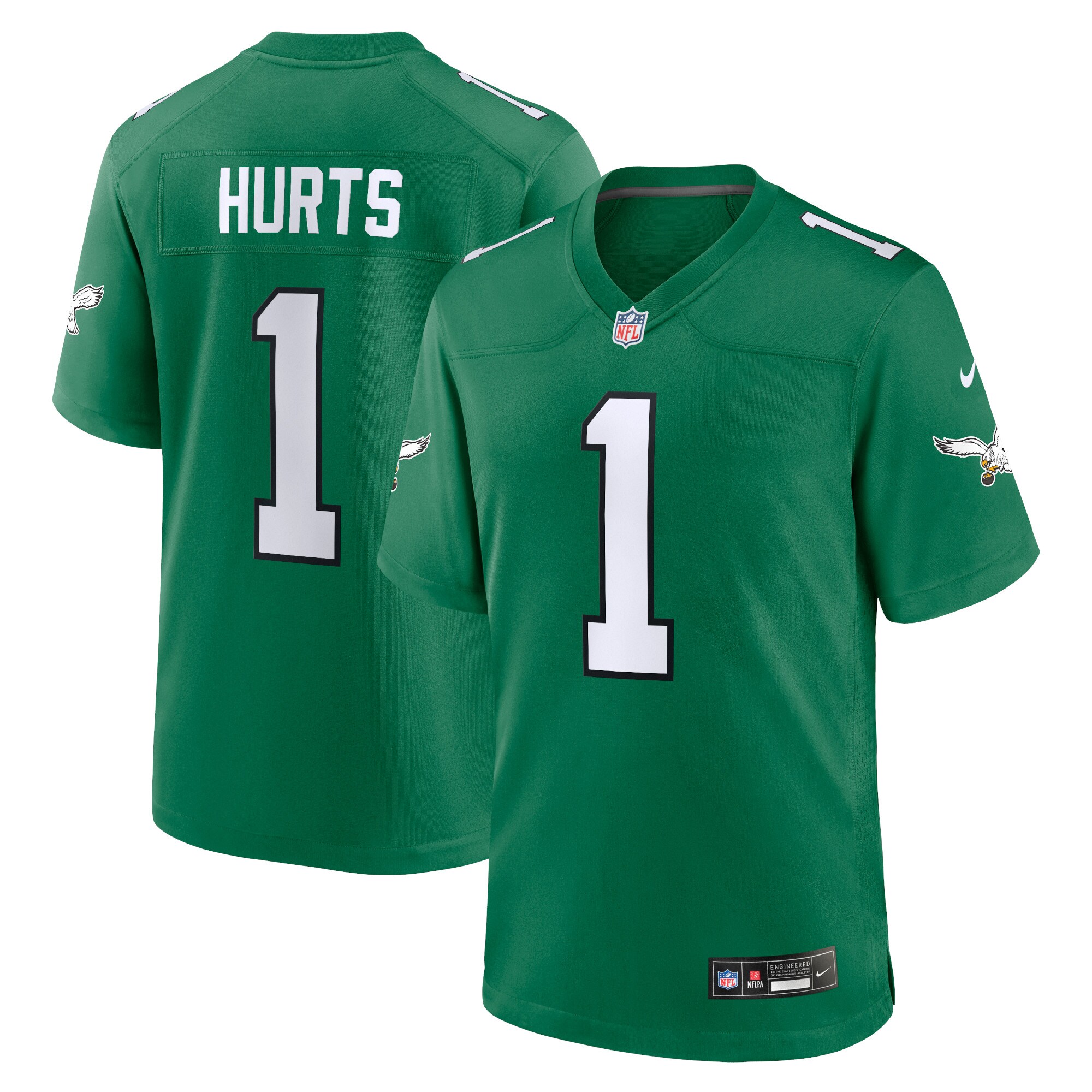 jalen hurts philadelphia eagles nike alternate game player jersey kelly green clowdercats lhlnu.jpg