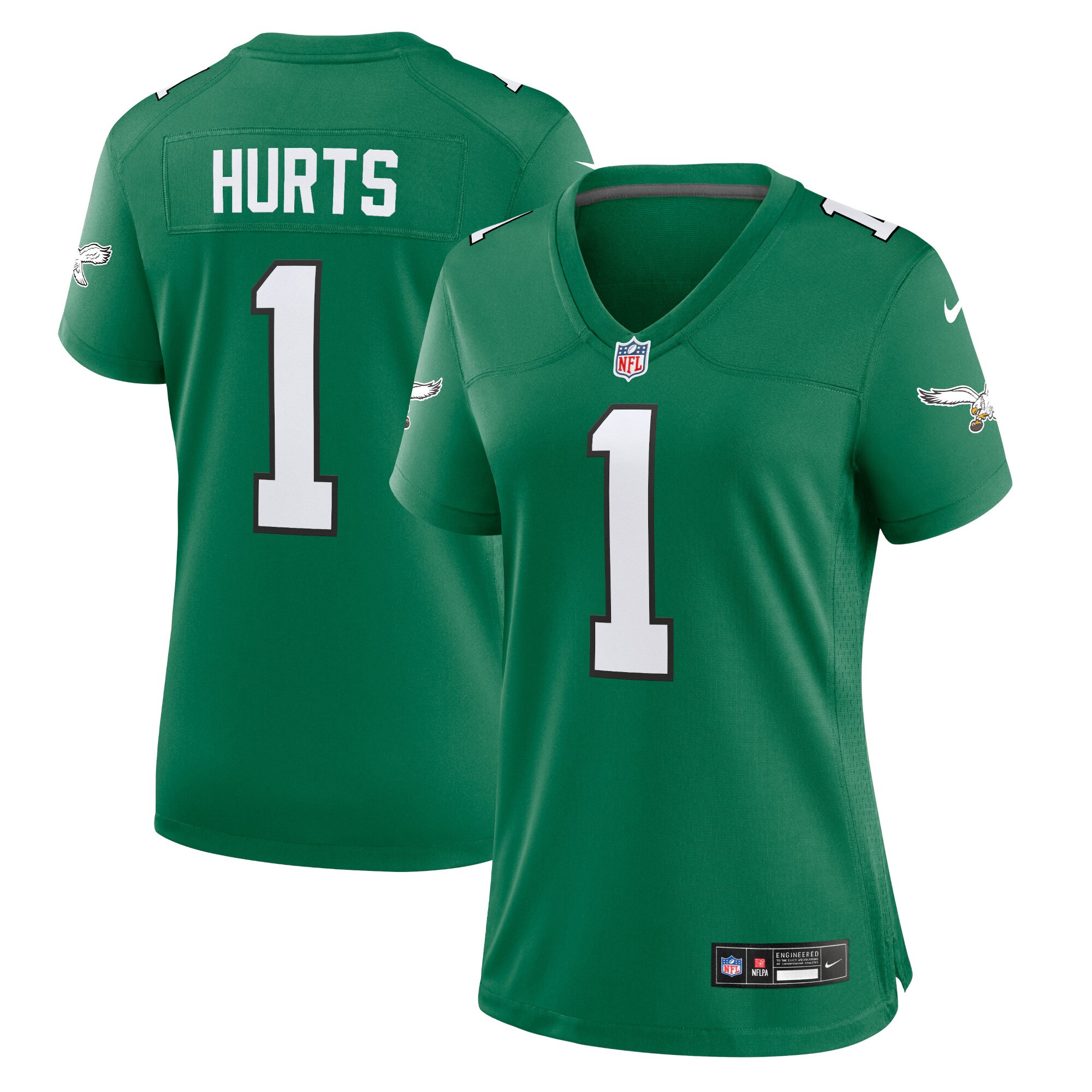 jalen hurts philadelphia eagles nike womens game player jersey kelly green clowdercats htdni.jpg