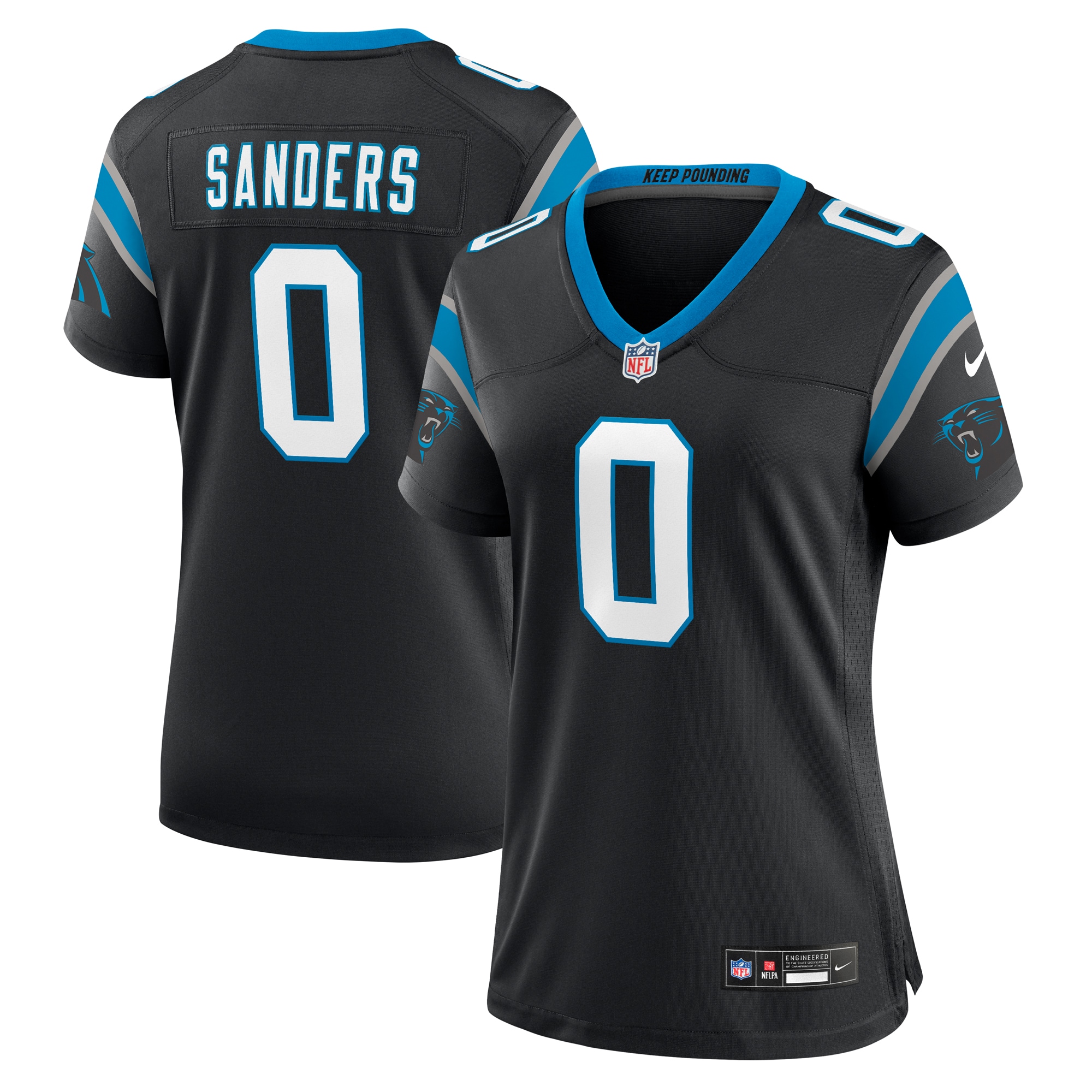 jatavion sanders carolina panthers nike womens game jersey black clowdercats vnm33.jpg