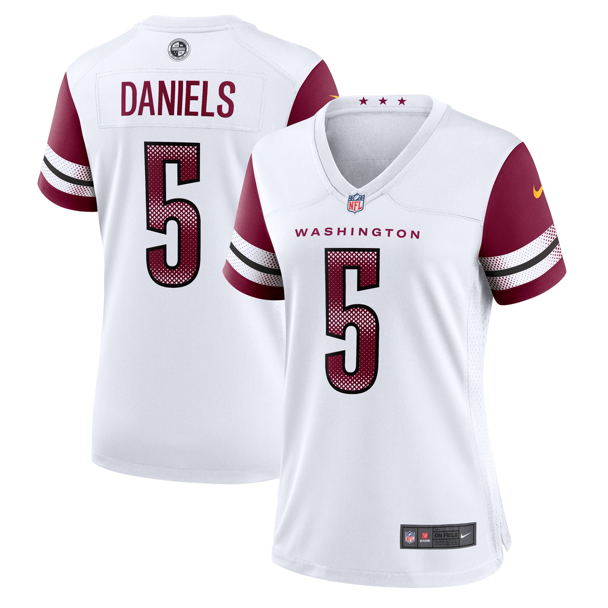 jayden daniels washington commanders nike womens game jersey white clowdercats keibe.jpg