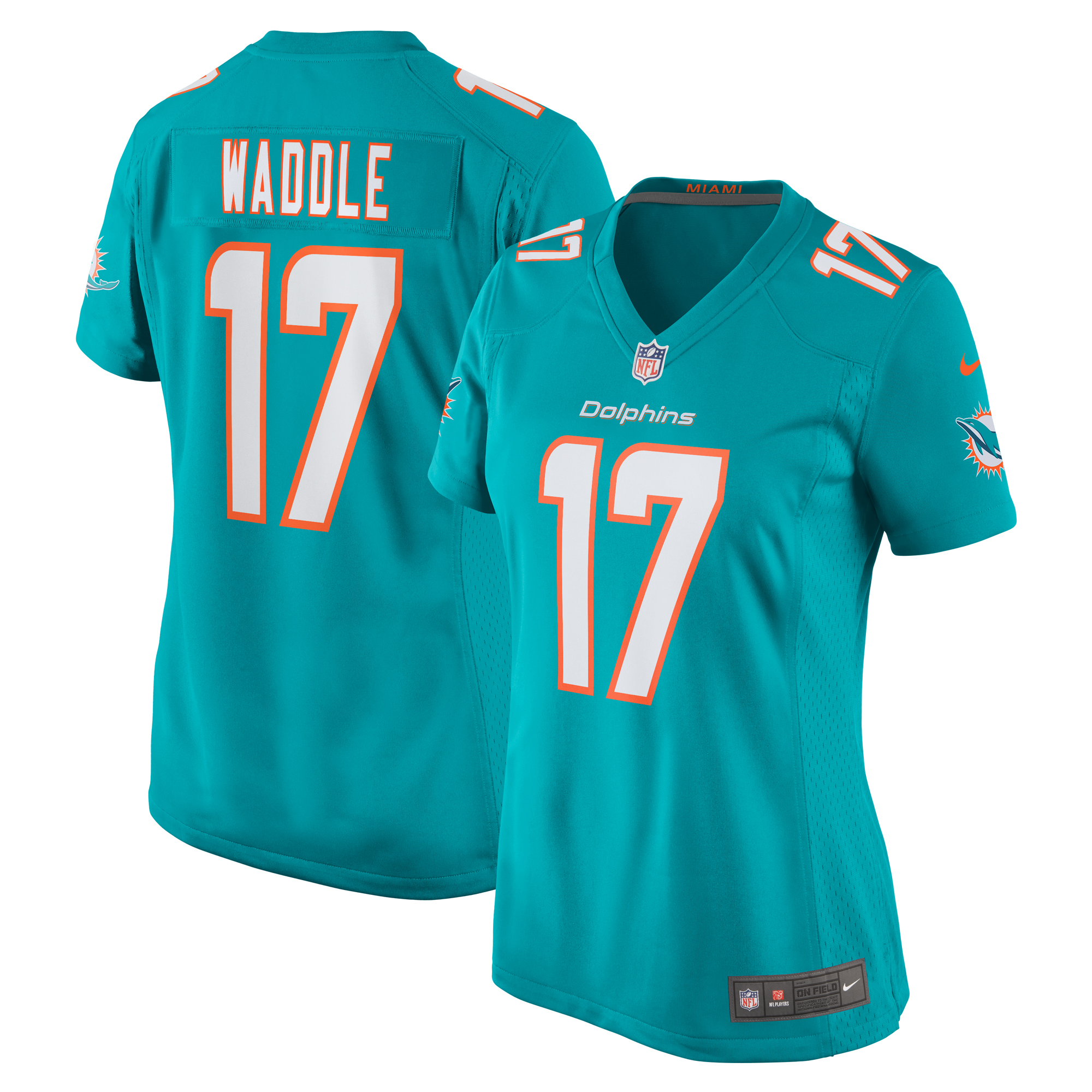 jaylen waddle miami dolphins nike womens game player jersey aqua clowdercats daqse.jpg