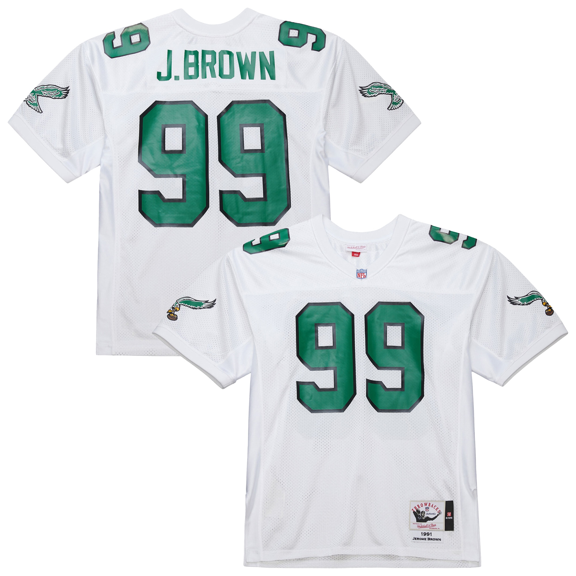 jerome brown philadelphia eagles mitchell ness 1991 authentic throwback retired player jersey white clowdercats sxsm6.jpg