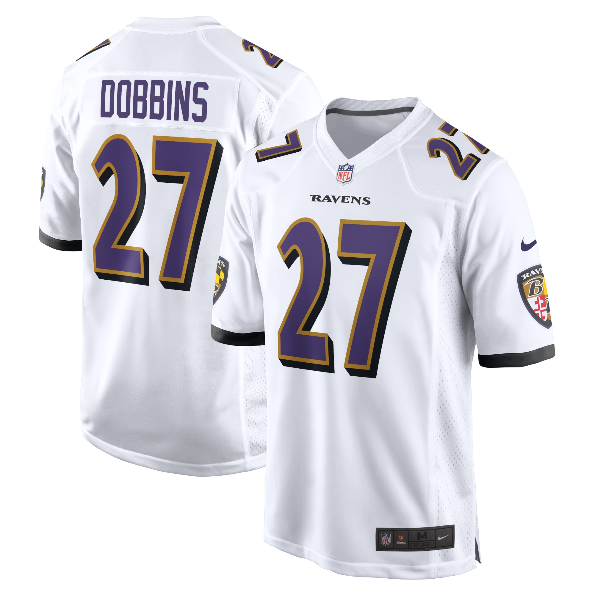 jk dobbins baltimore ravens nike game jersey white clowdercats tmo1h.jpg