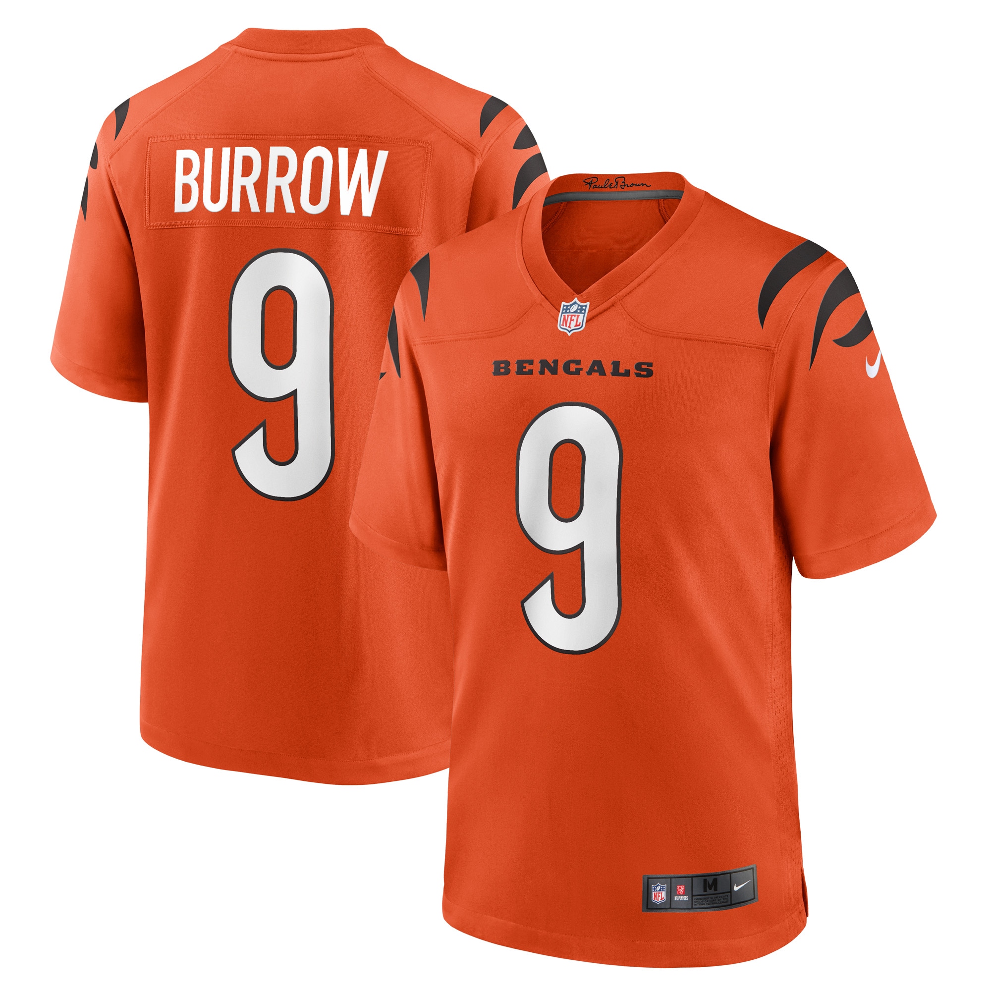 joe burrow cincinnati bengals nike alternate game jersey orange clowdercats yv5ie.jpg