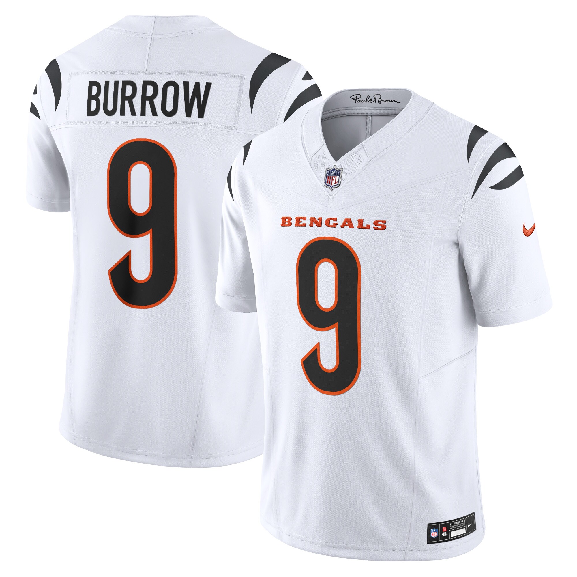 joe burrow cincinnati bengals nike vapor fuse limited jersey white clowdercats tv8wf.jpg