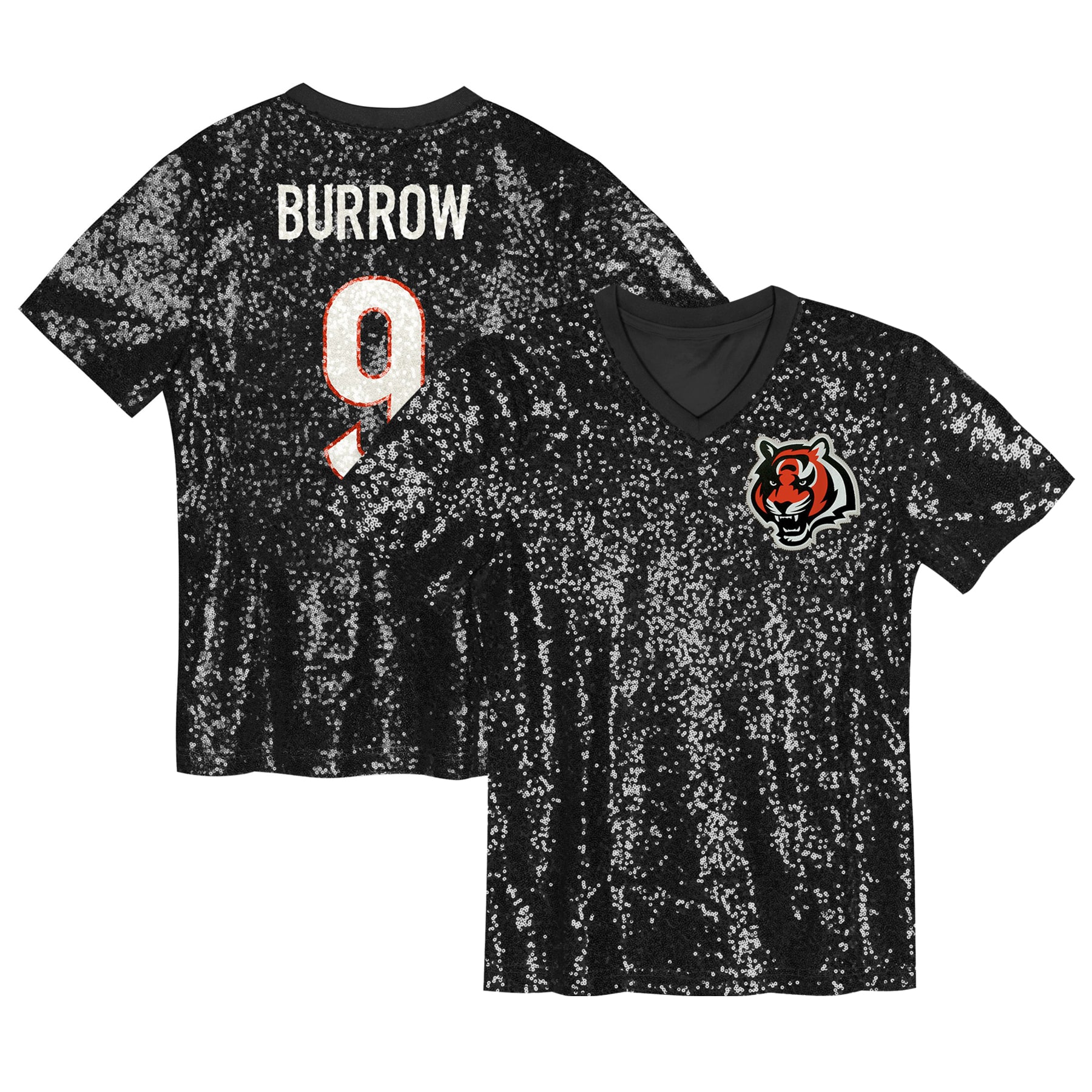 joe burrow cincinnati bengals womens player name number v neck fashion jersey black clowdercats gwckt.jpg