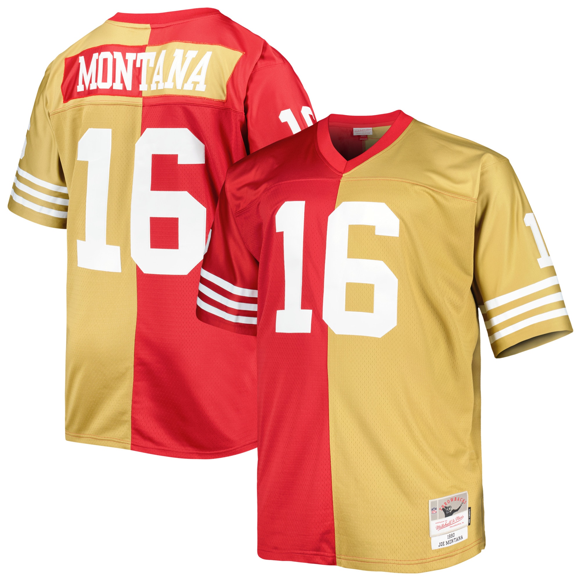 joe montana san francisco 49ers mitchell ness big tall split legacy retired player replica jersey scarletgold clowdercats akmg4.jpg