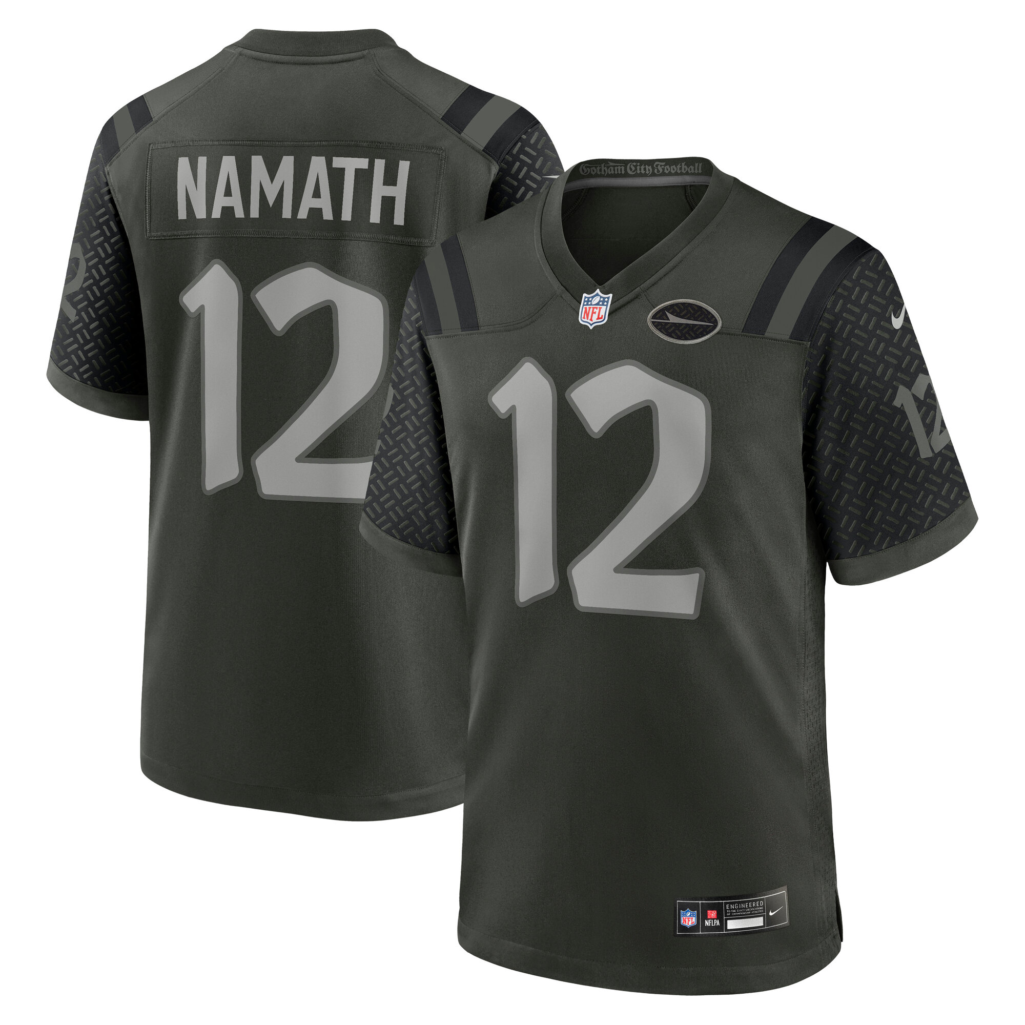 joe namath new york jets nike 2025 rivalries collection retired player game jersey gotham green clowdercats iiry9.jpg