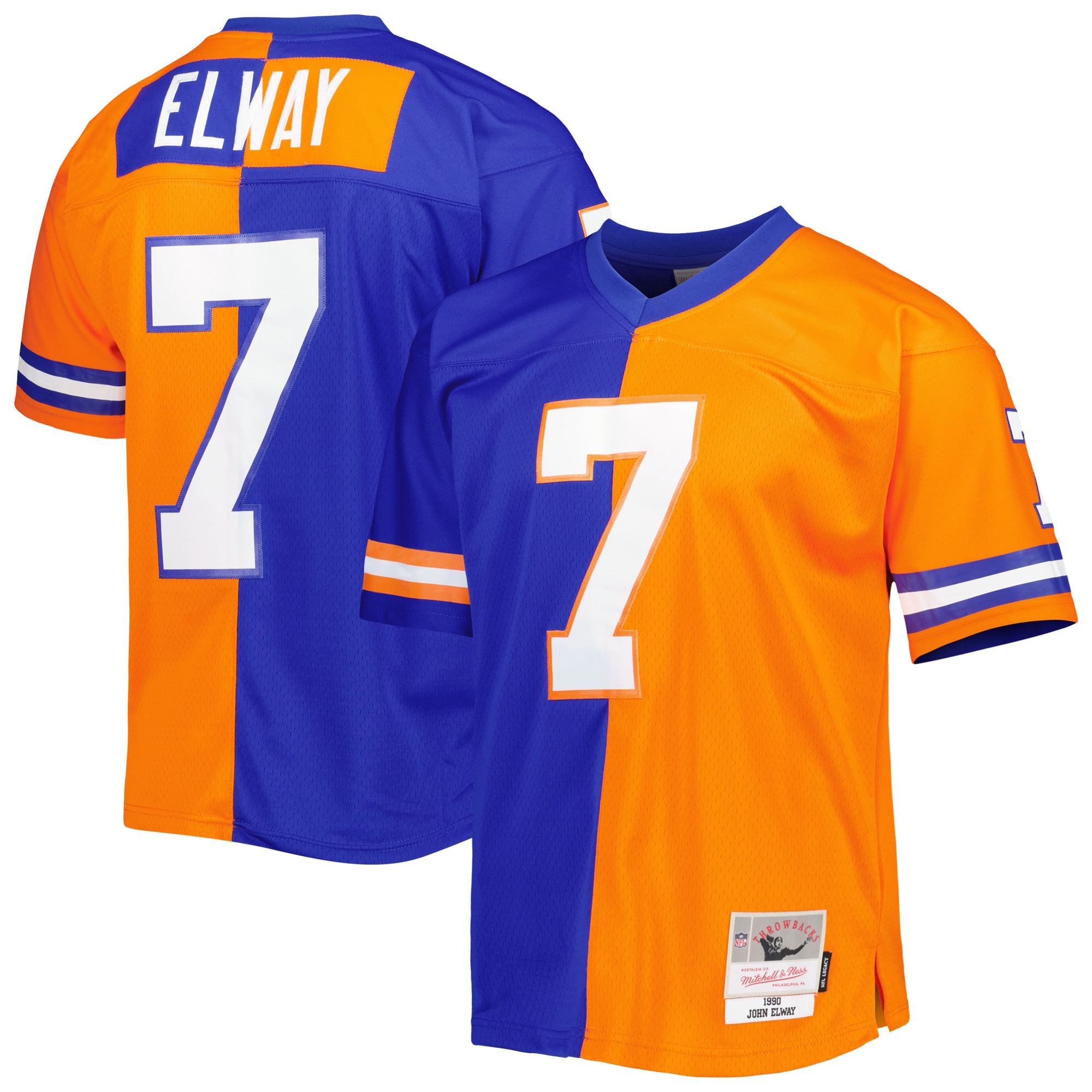 john elway denver broncos mitchell ness 1990 split legacy replica jersey royalorange clowdercats e5yik.jpg