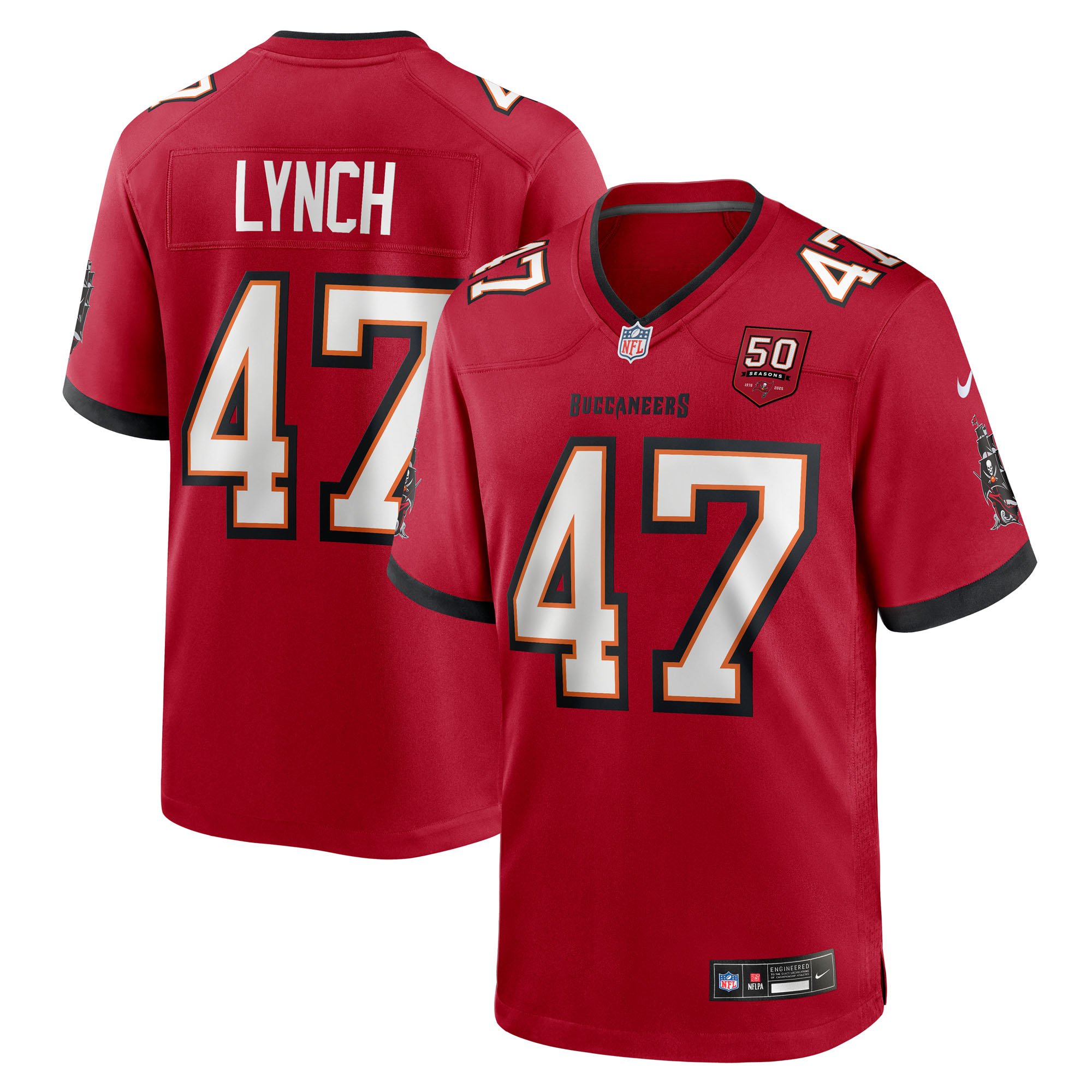 john lynch tampa bay buccaneers nike 50th anniversary team game jersey red clowdercats howrn.jpg