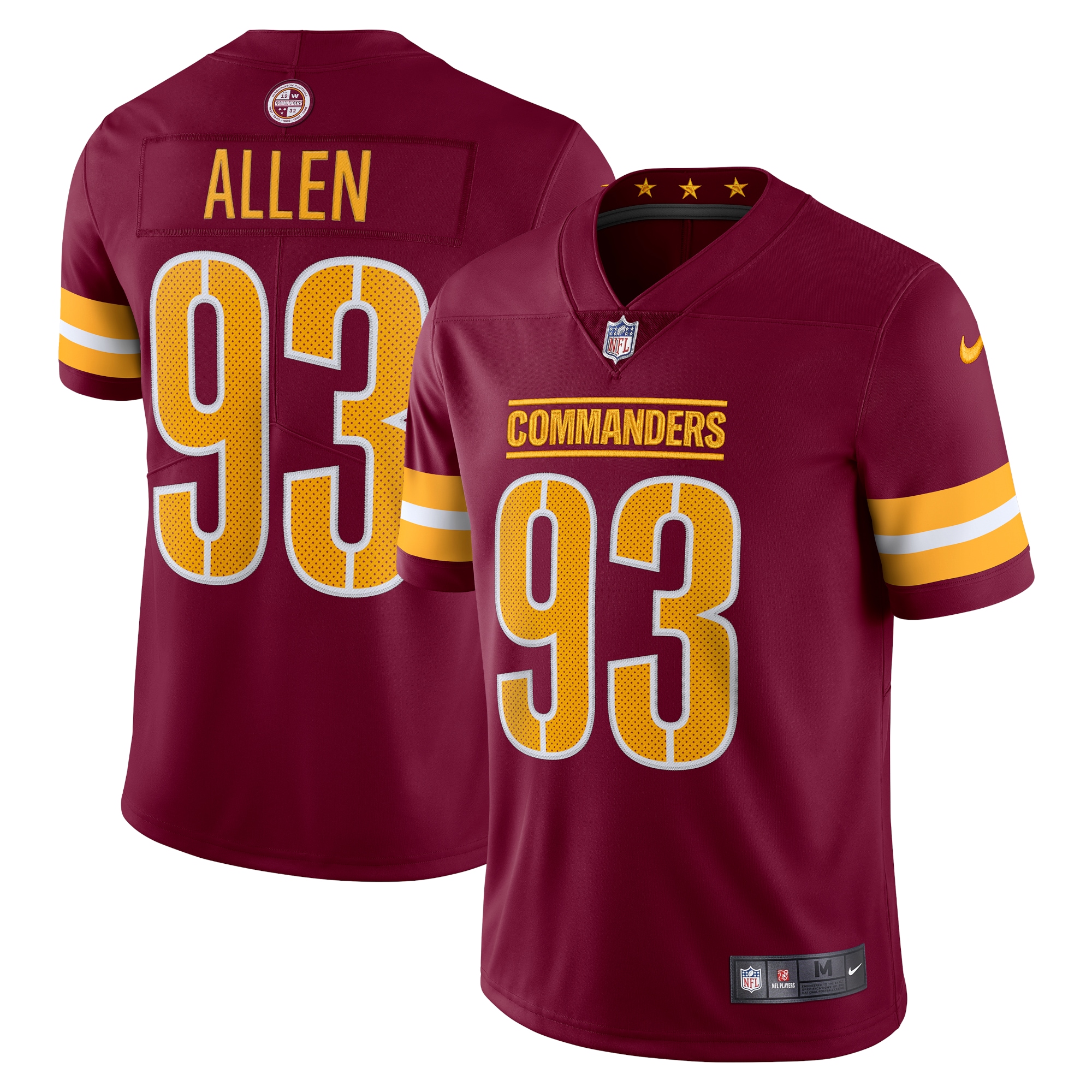jonathan allen washington commanders nike vapor limited jersey burgundy clowdercats cnrzh.jpg