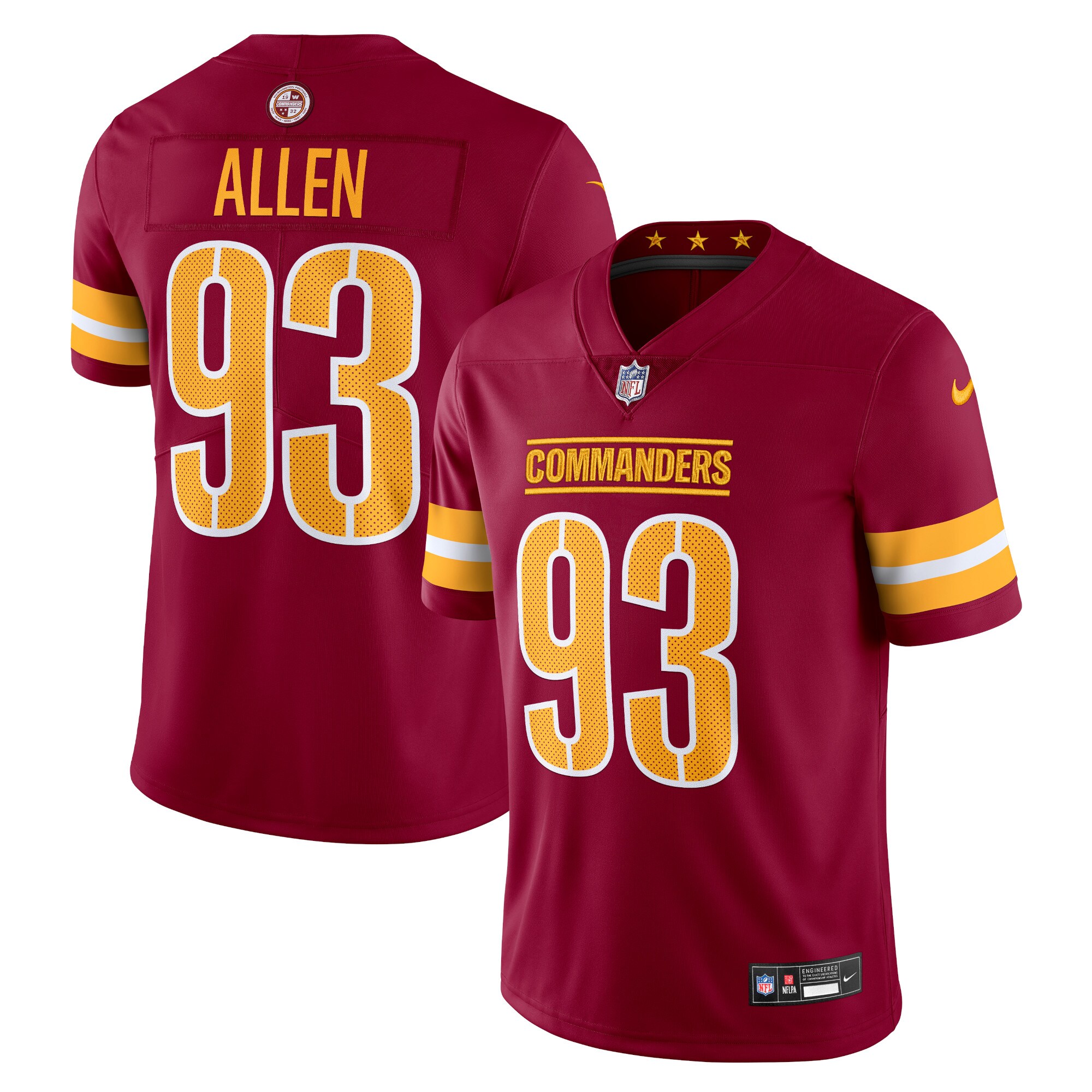 jonathan allen washington commanders nike vapor untouchable limited jersey burgundy clowdercats qvgmk.jpg