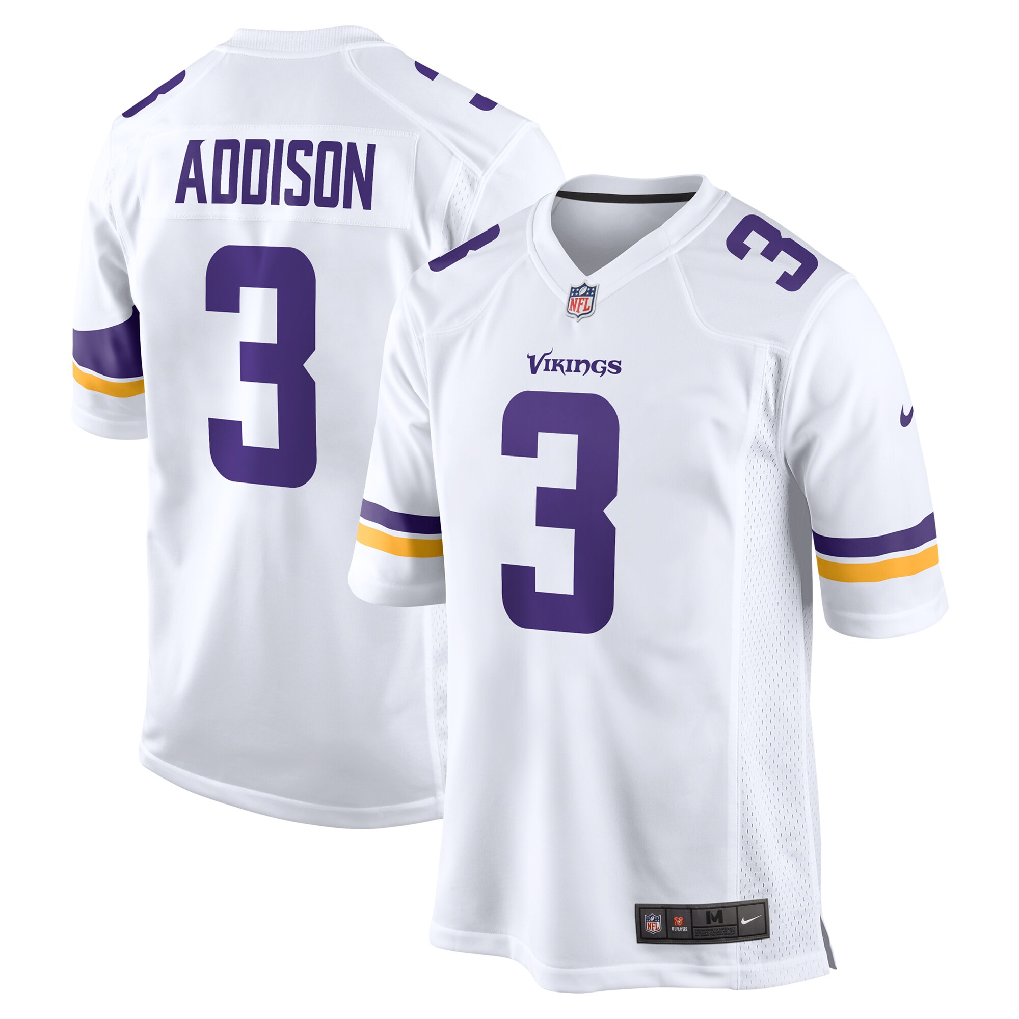 jordan addison minnesota vikings nike away game jersey white clowdercats hsb8u.jpg