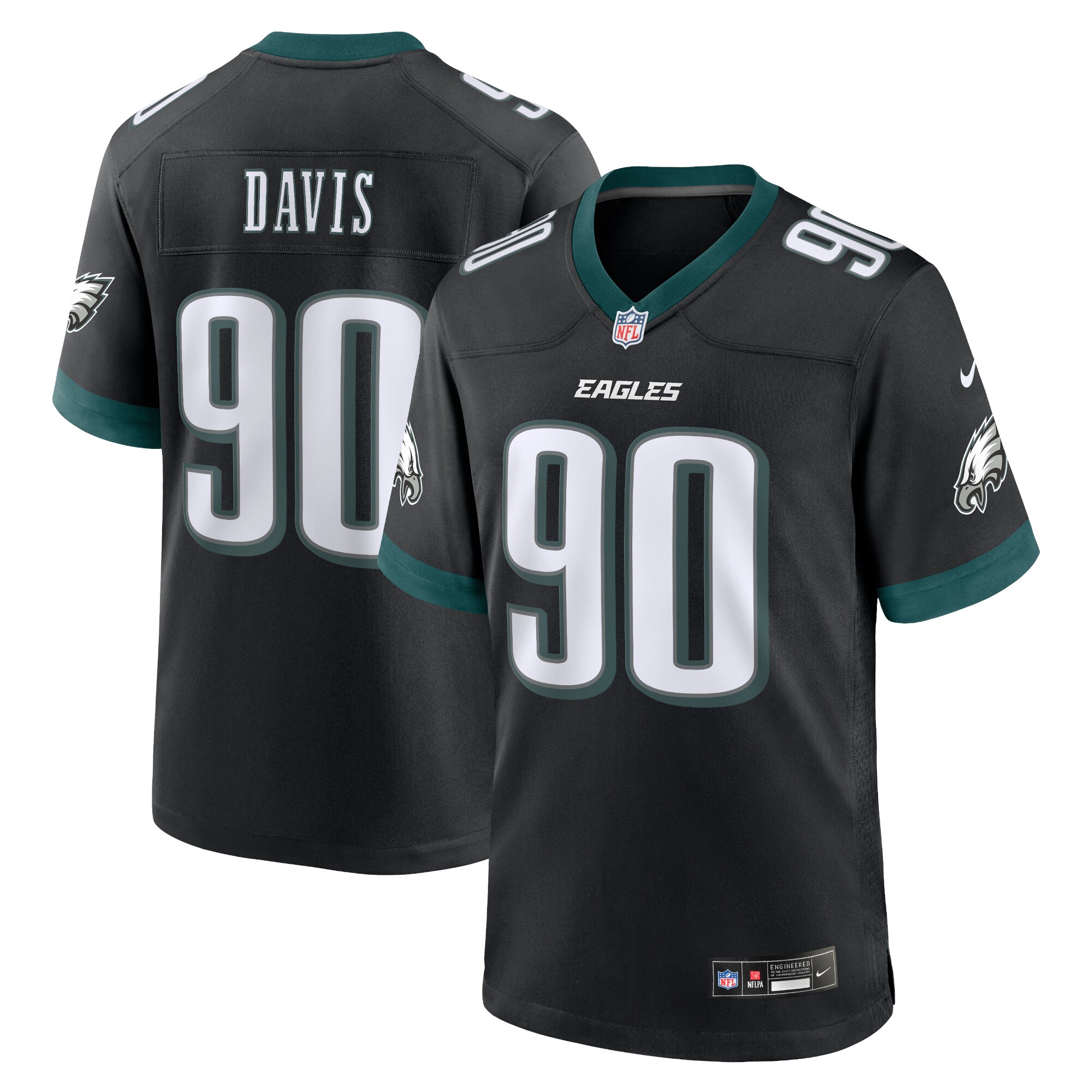 jordan davis philadelphia eagles nike alternate game jersey black clowdercats topj4.jpg
