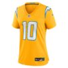 justin herbert los angeles chargers nike womens alternate charger power game jersey gold clowdercats orof4.jpg